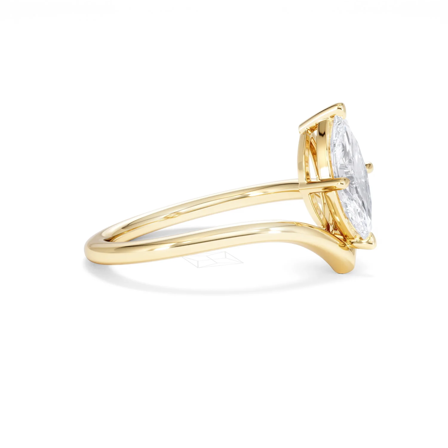 Vela 1.00ct Marquise Cut Lab Diamond Solitaire Engagement Ring in 18K Yellow Gold - Image 23