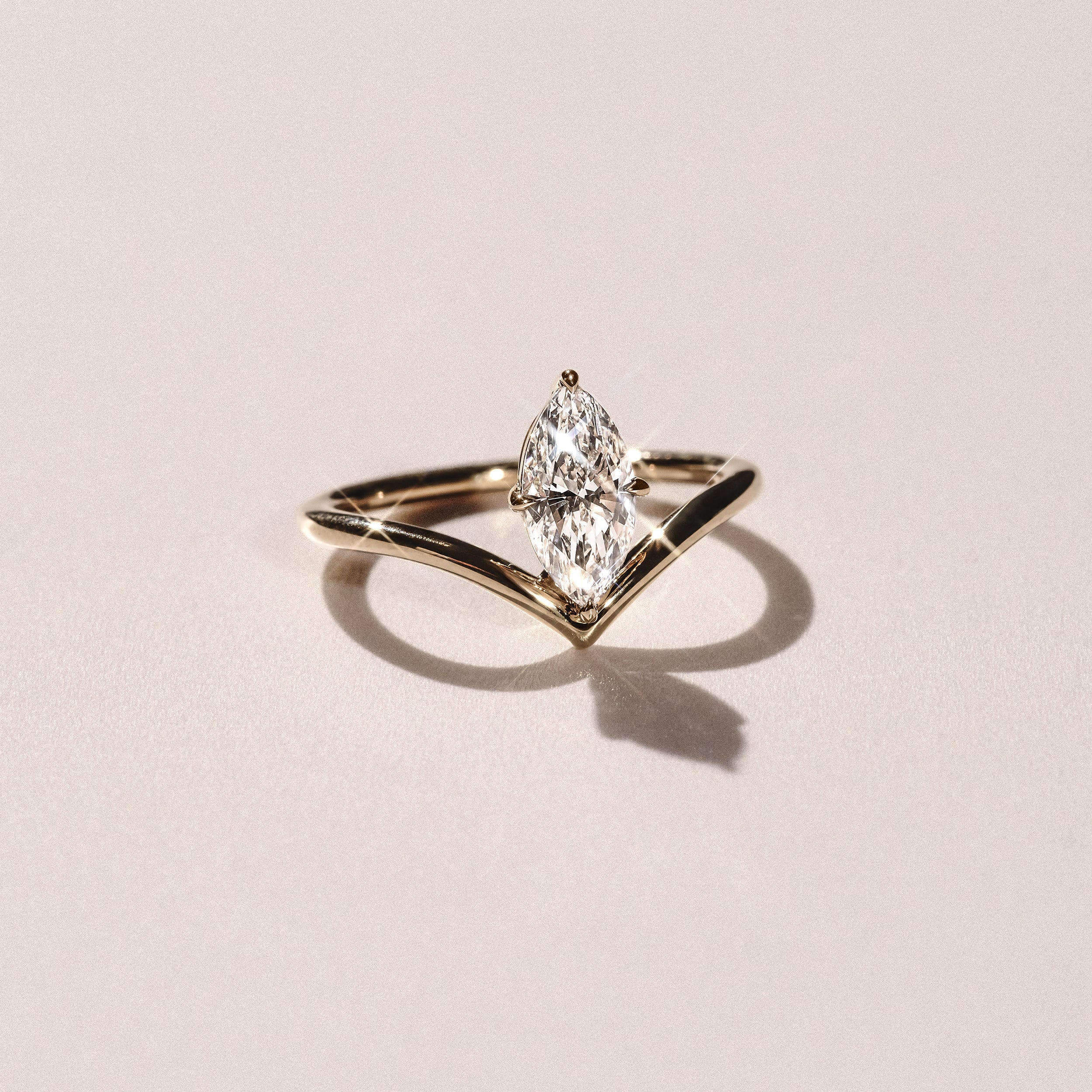 Vela 1.00ct Marquise Cut Lab Diamond Solitaire Engagement Ring in 18K Yellow Gold - Image 6