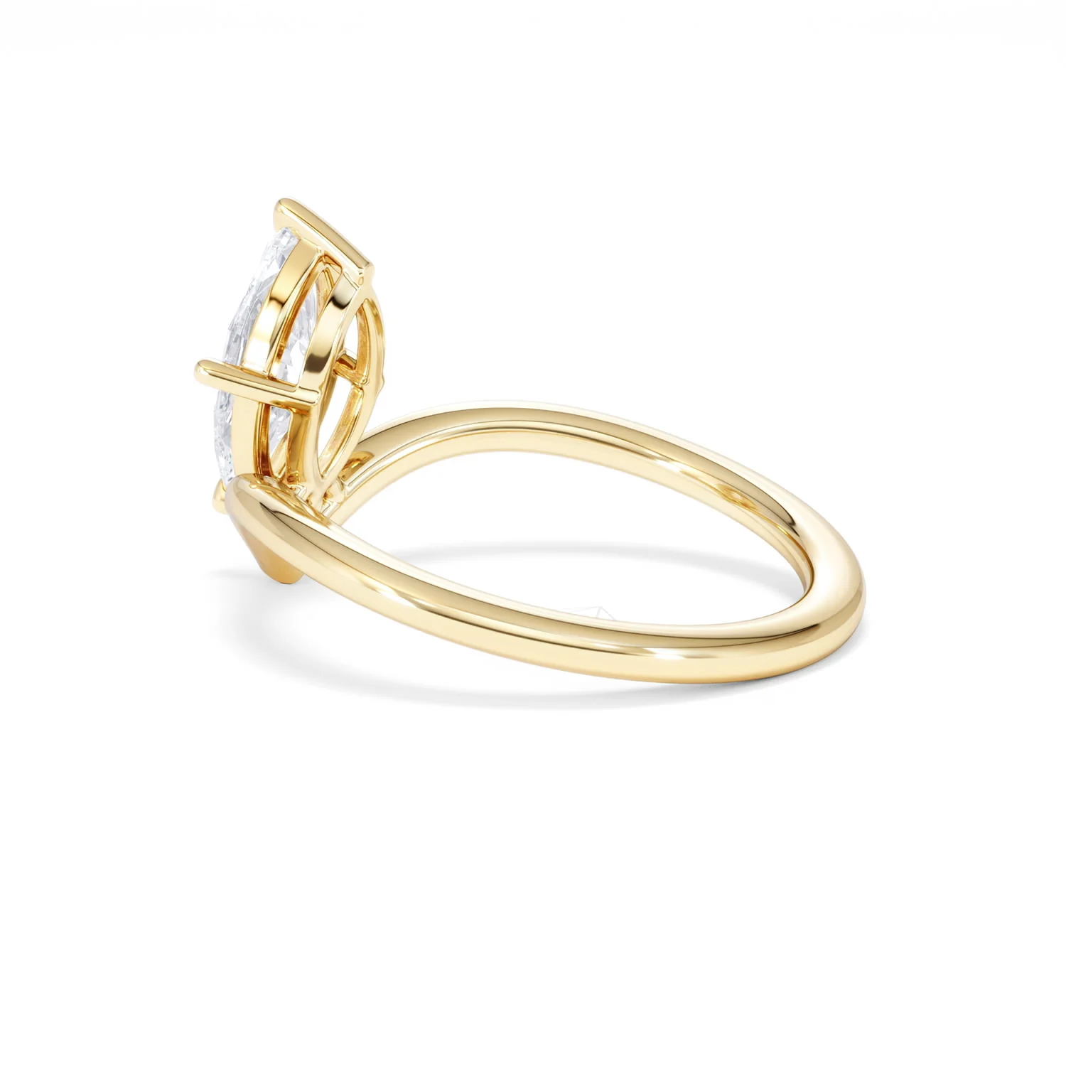 Vela 1.00ct Marquise Cut Lab Diamond Solitaire Engagement Ring in 18K Yellow Gold - Image 61
