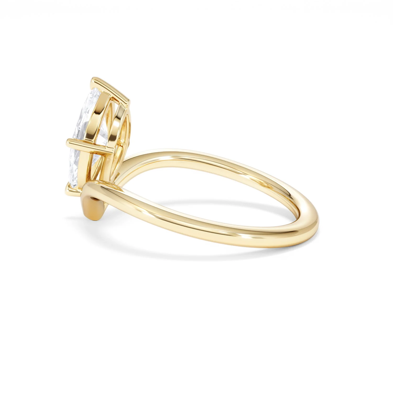 Vela 1.00ct Marquise Cut Lab Diamond Solitaire Engagement Ring in 18K Yellow Gold - Image 64