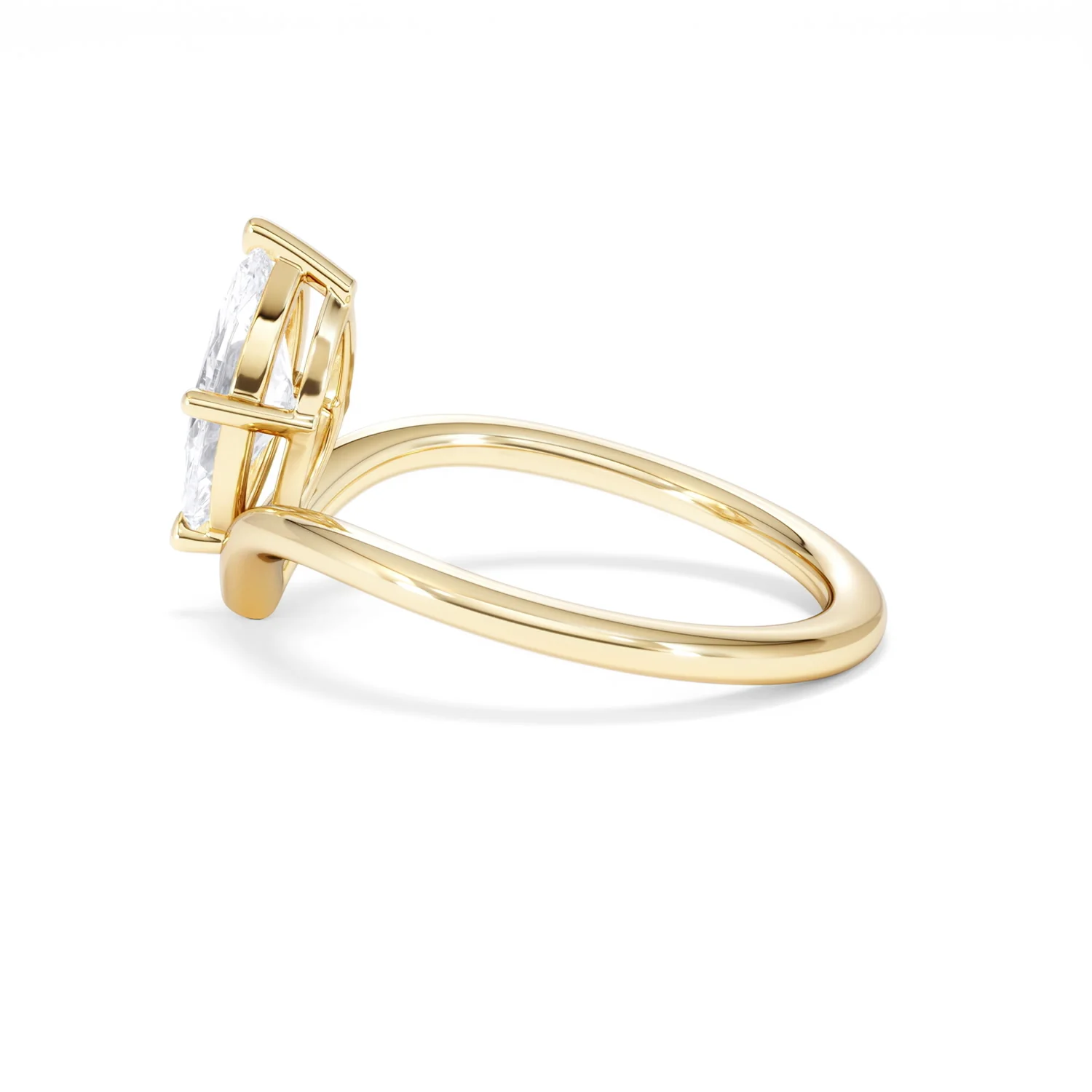 Vela 1.00ct Marquise Cut Lab Diamond Solitaire Engagement Ring in 18K Yellow Gold - Image 65