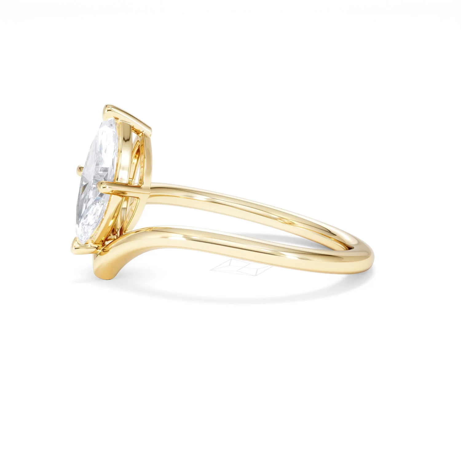 Vela 1.00ct Marquise Cut Lab Diamond Solitaire Engagement Ring in 18K Yellow Gold - Image 72