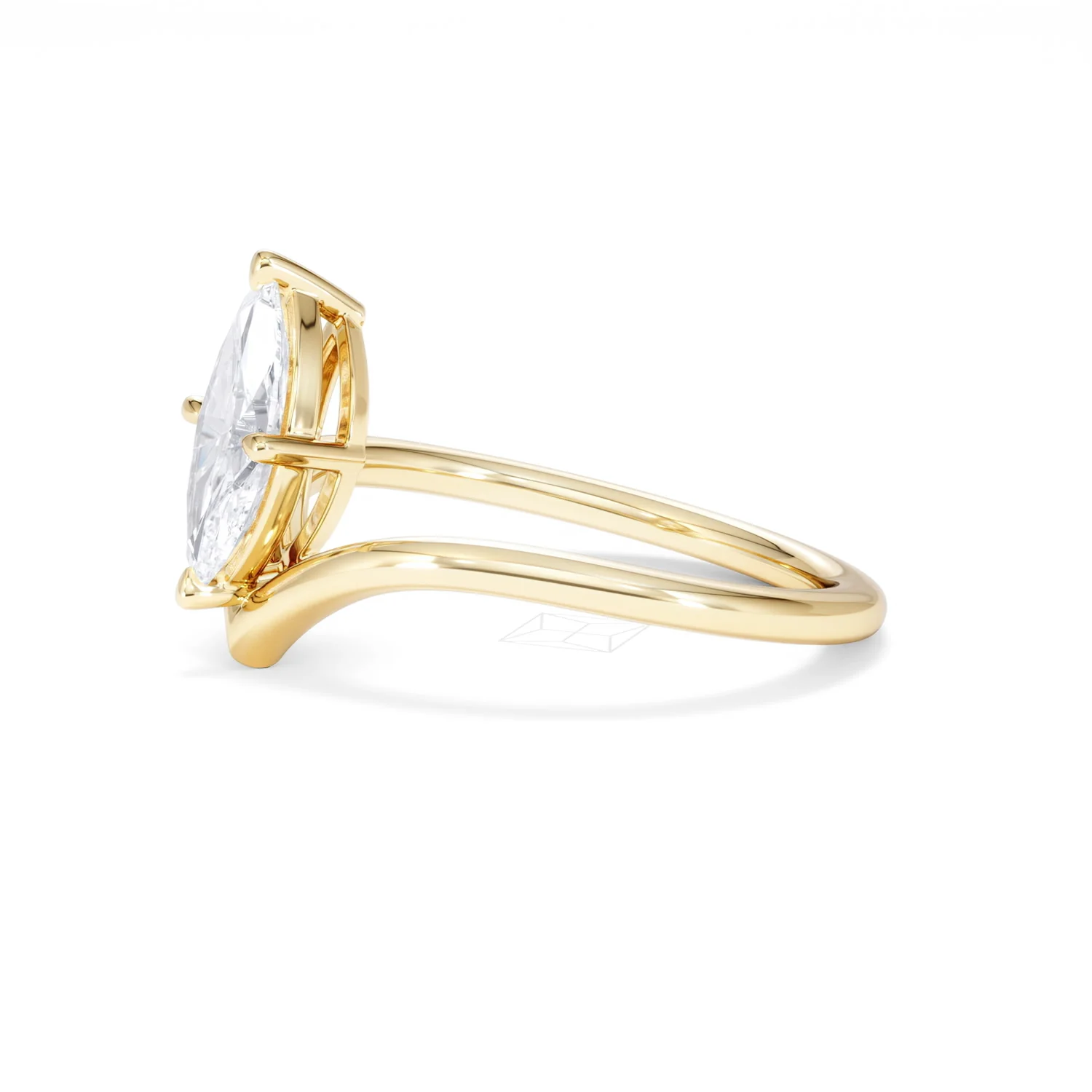 Vela 1.00ct Marquise Cut Lab Diamond Solitaire Engagement Ring in 18K Yellow Gold - Image 73