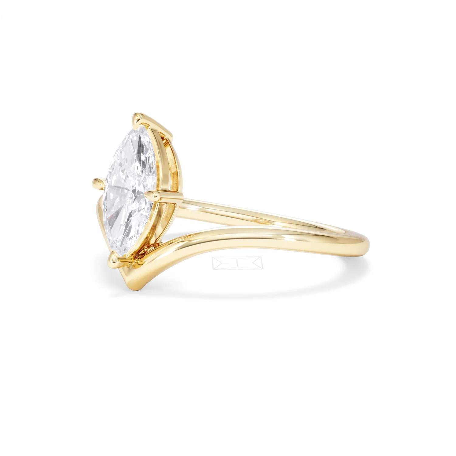 Vela 1.00ct Marquise Cut Lab Diamond Solitaire Engagement Ring in 18K Yellow Gold - Image 78