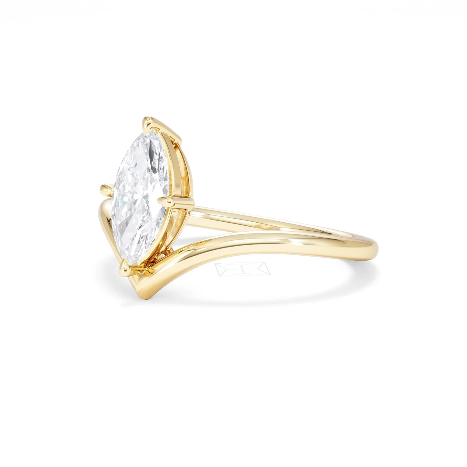 Vela 1.00ct Marquise Cut Lab Diamond Solitaire Engagement Ring in 18K Yellow Gold - Image 79