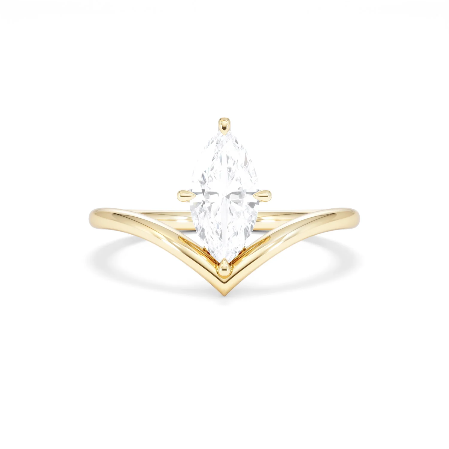 Vela 1.00ct Marquise Cut Lab Diamond Solitaire Engagement Ring in 18K Yellow Gold - Image 8