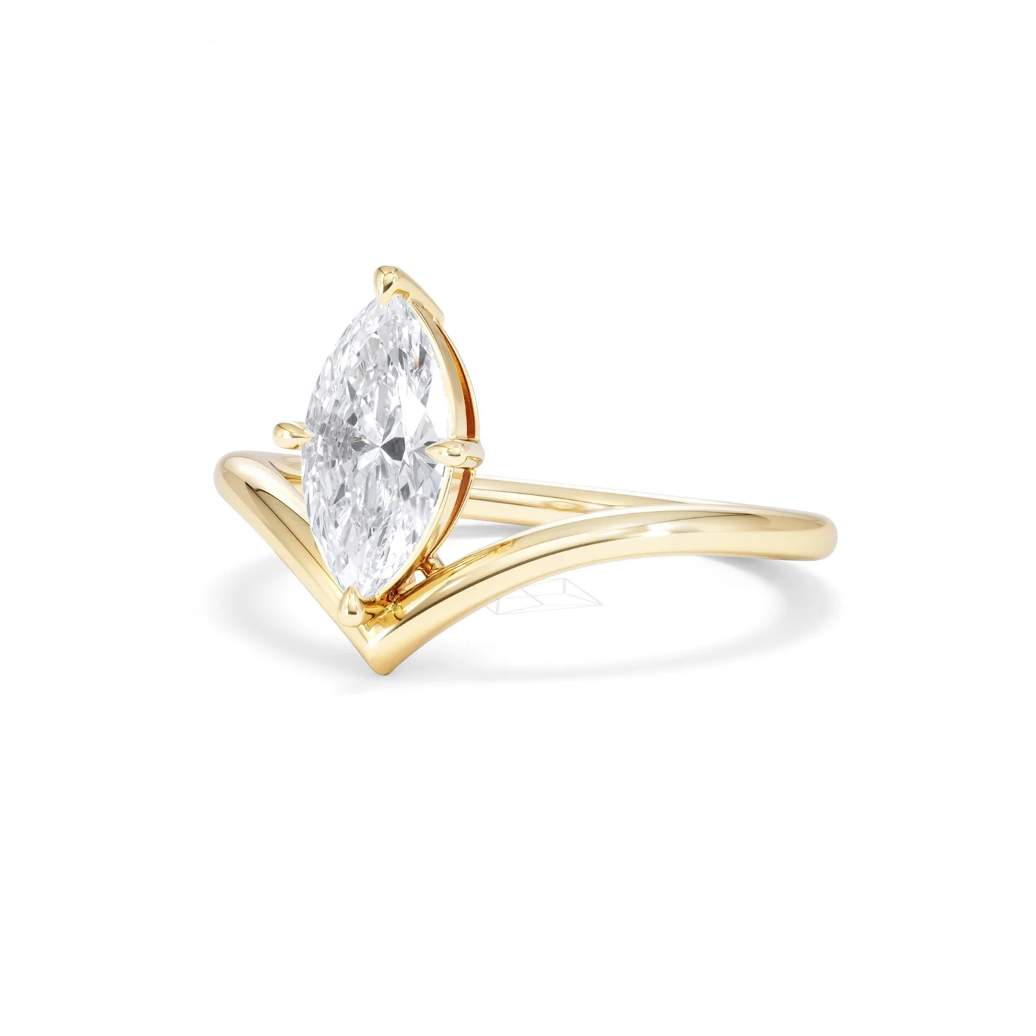 Vela 1.00ct Marquise Cut Lab Diamond Solitaire Engagement Ring in 18K Yellow Gold - Image 82