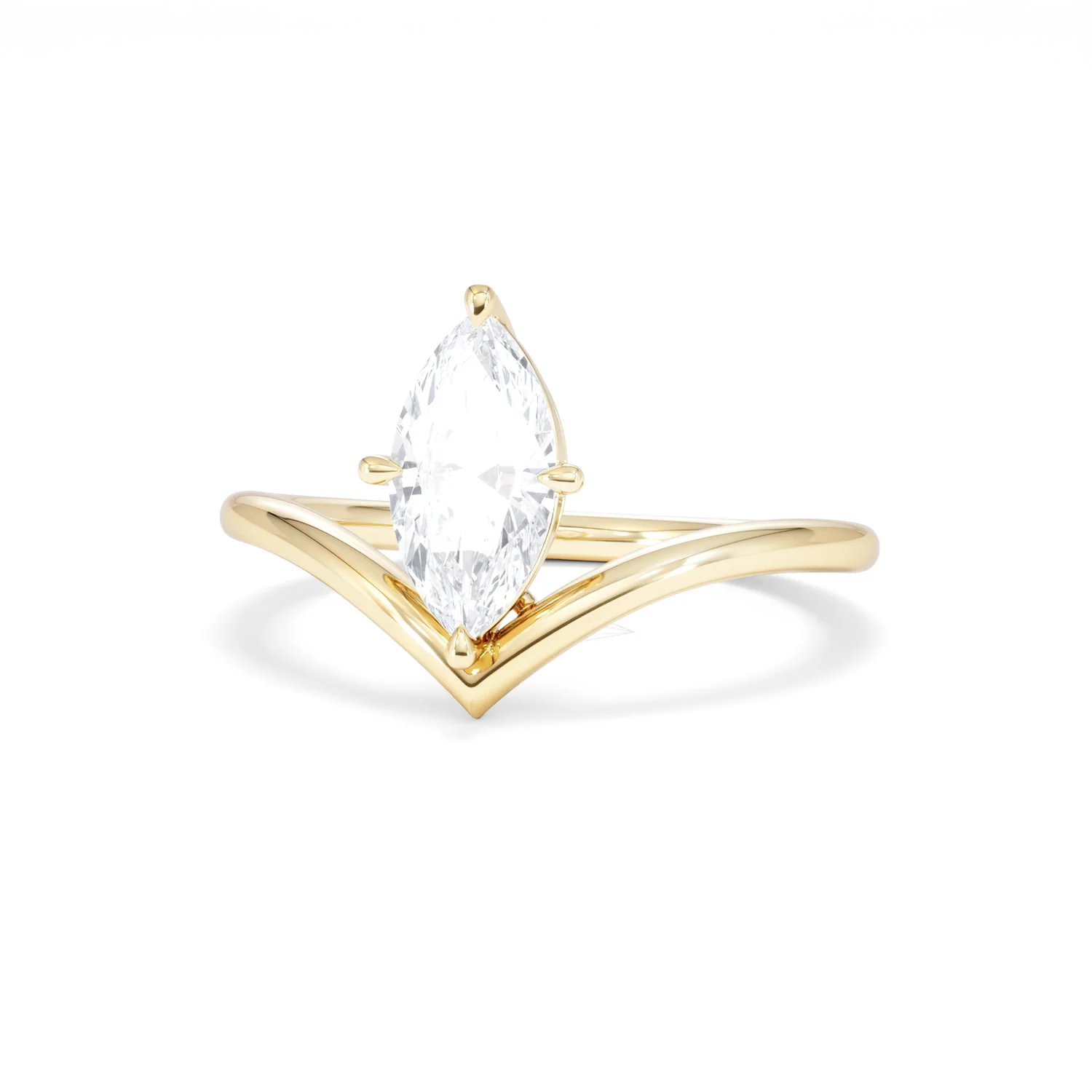 Vela 1.00ct Marquise Cut Lab Diamond Solitaire Engagement Ring in 18K Yellow Gold - Image 85