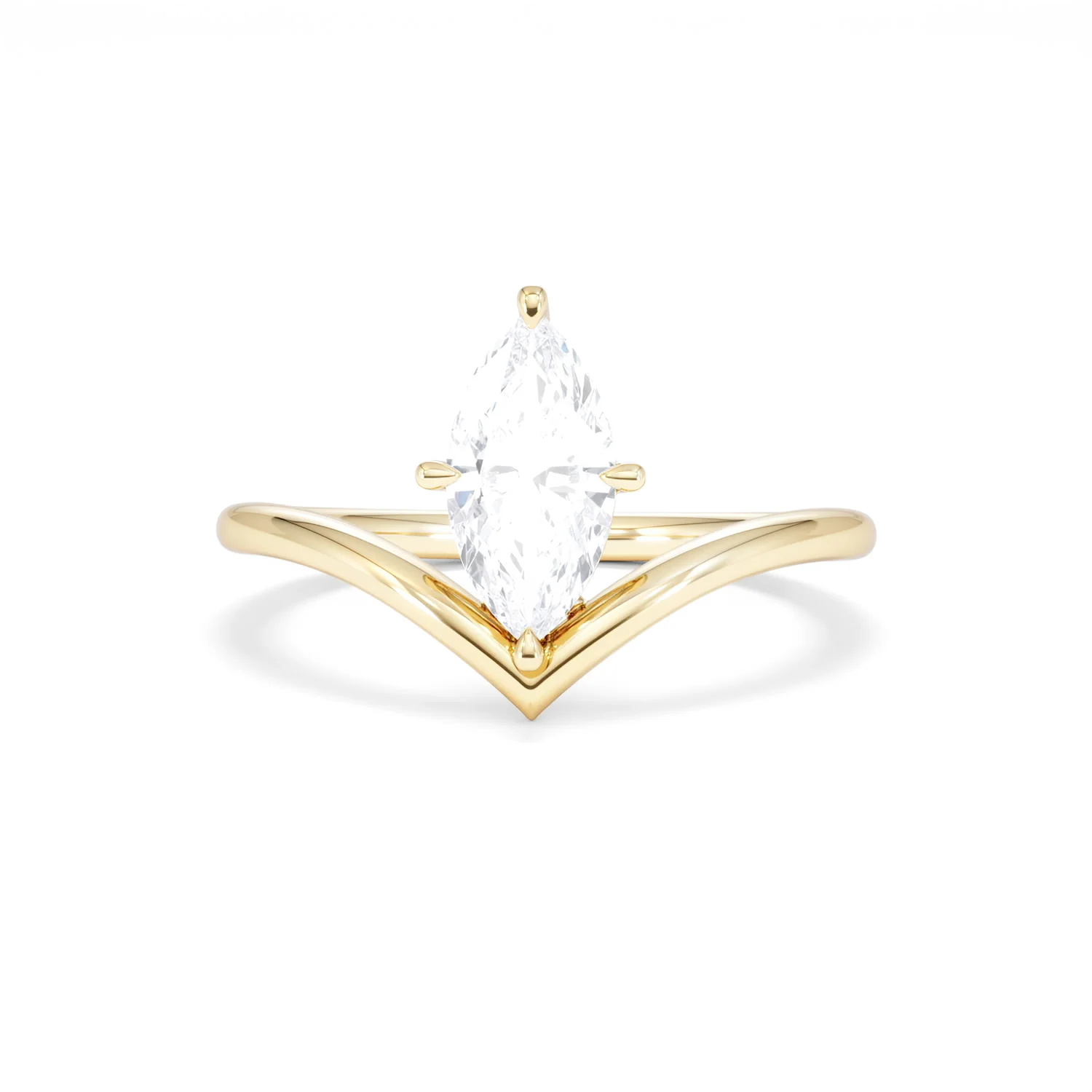 Vela 1.00ct Marquise Cut Lab Diamond Solitaire Engagement Ring in 18K Yellow Gold - Image 87