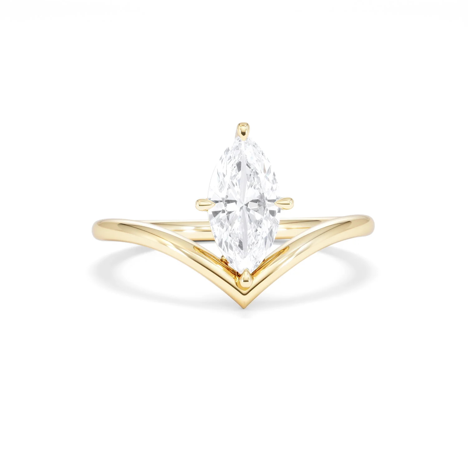Vela 1.00ct Marquise Cut Lab Diamond Solitaire Engagement Ring in 18K Yellow Gold - Image 9