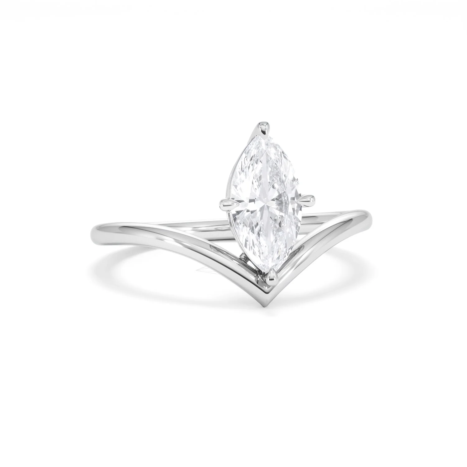 Vela 1.00ct Marquise Cut Lab Diamond Solitaire Engagement Ring in Platinum - Image 10