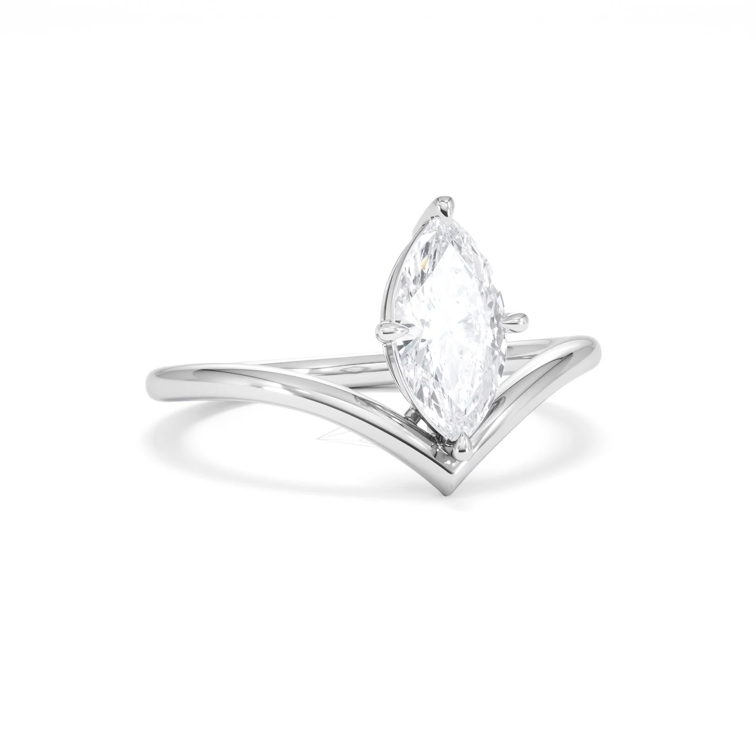 Vela 1.00ct Marquise Cut Lab Diamond Solitaire Engagement Ring in Platinum - Image 11