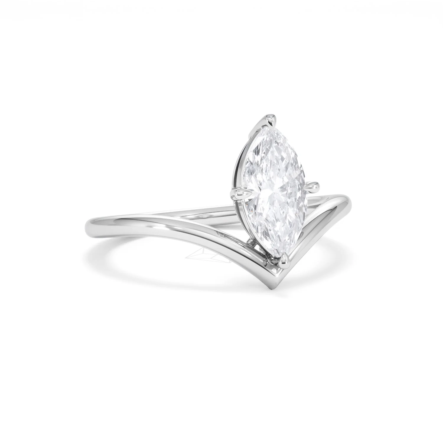 Vela 1.00ct Marquise Cut Lab Diamond Solitaire Engagement Ring in Platinum - Image 12