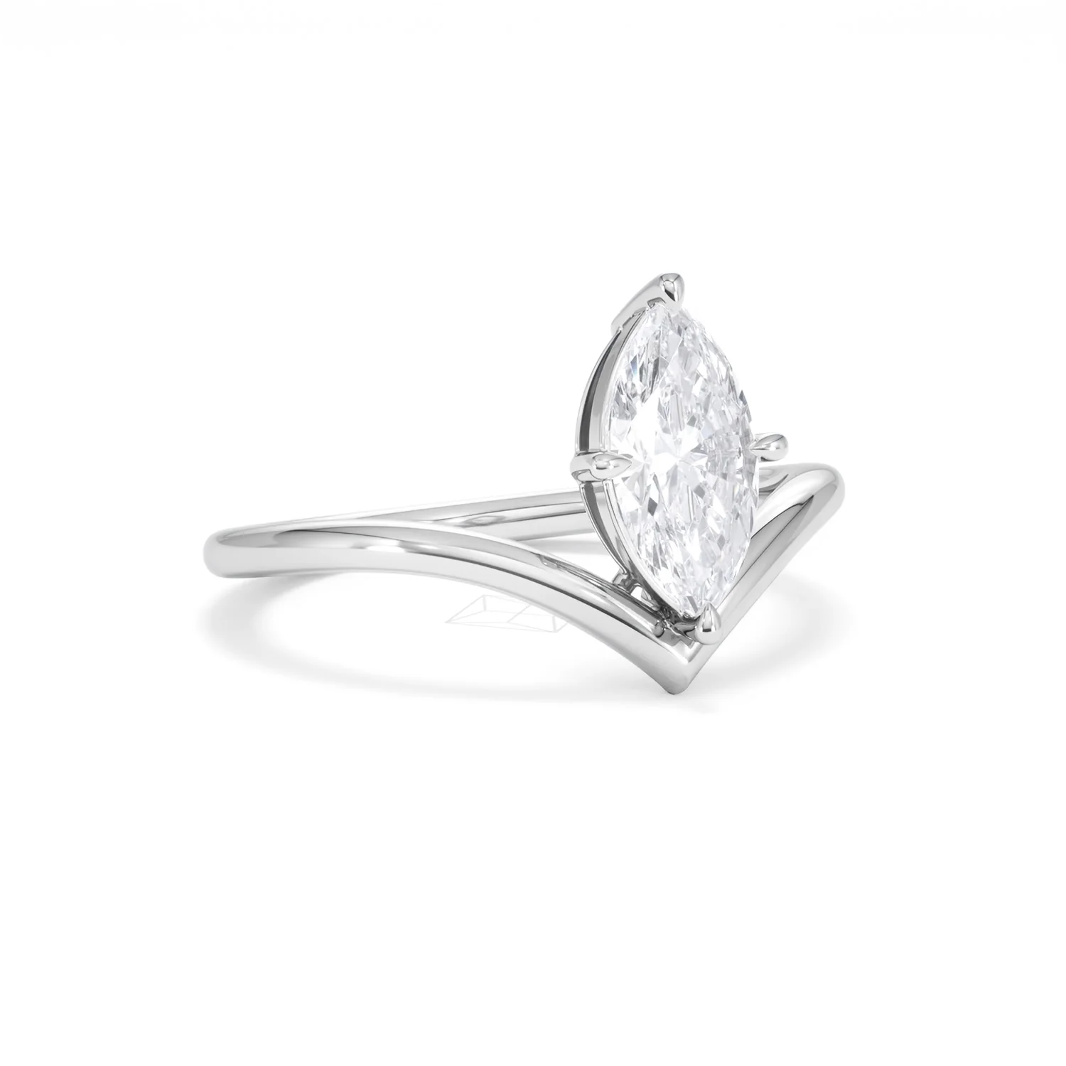 Vela 1.00ct Marquise Cut Lab Diamond Solitaire Engagement Ring in Platinum - Image 13