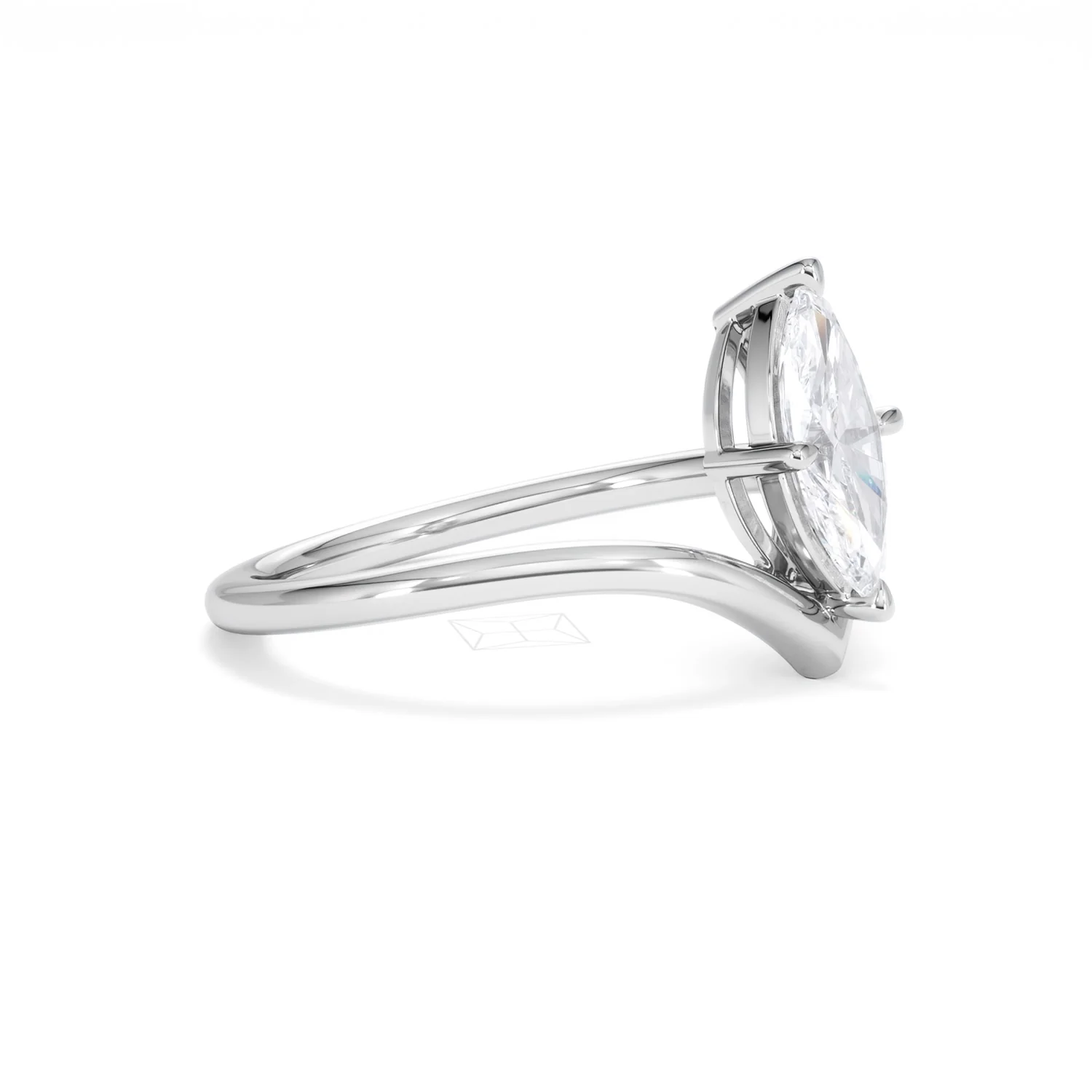 Vela 1.00ct Marquise Cut Lab Diamond Solitaire Engagement Ring in Platinum - Image 20