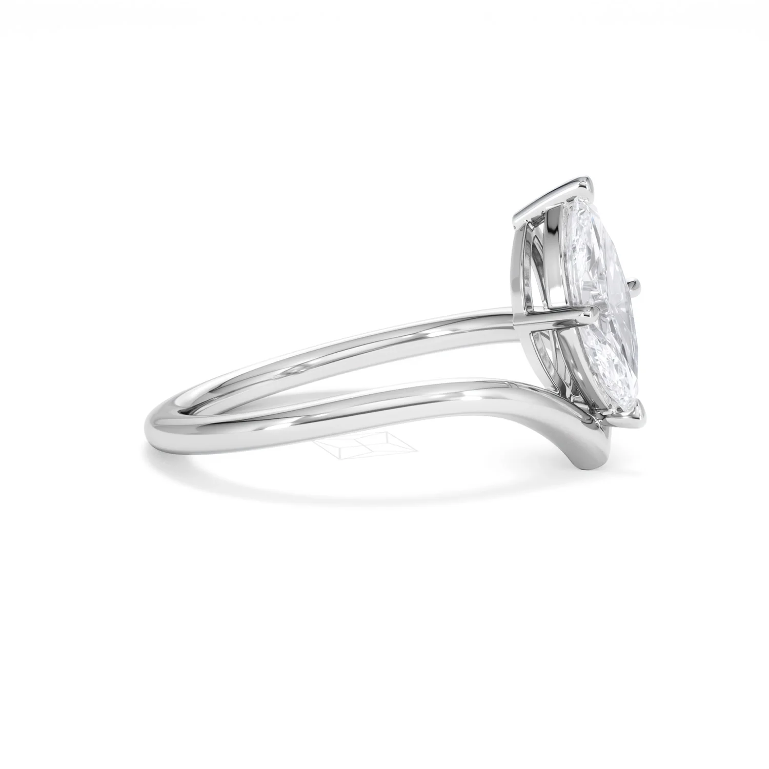 Vela 1.00ct Marquise Cut Lab Diamond Solitaire Engagement Ring in Platinum - Image 22