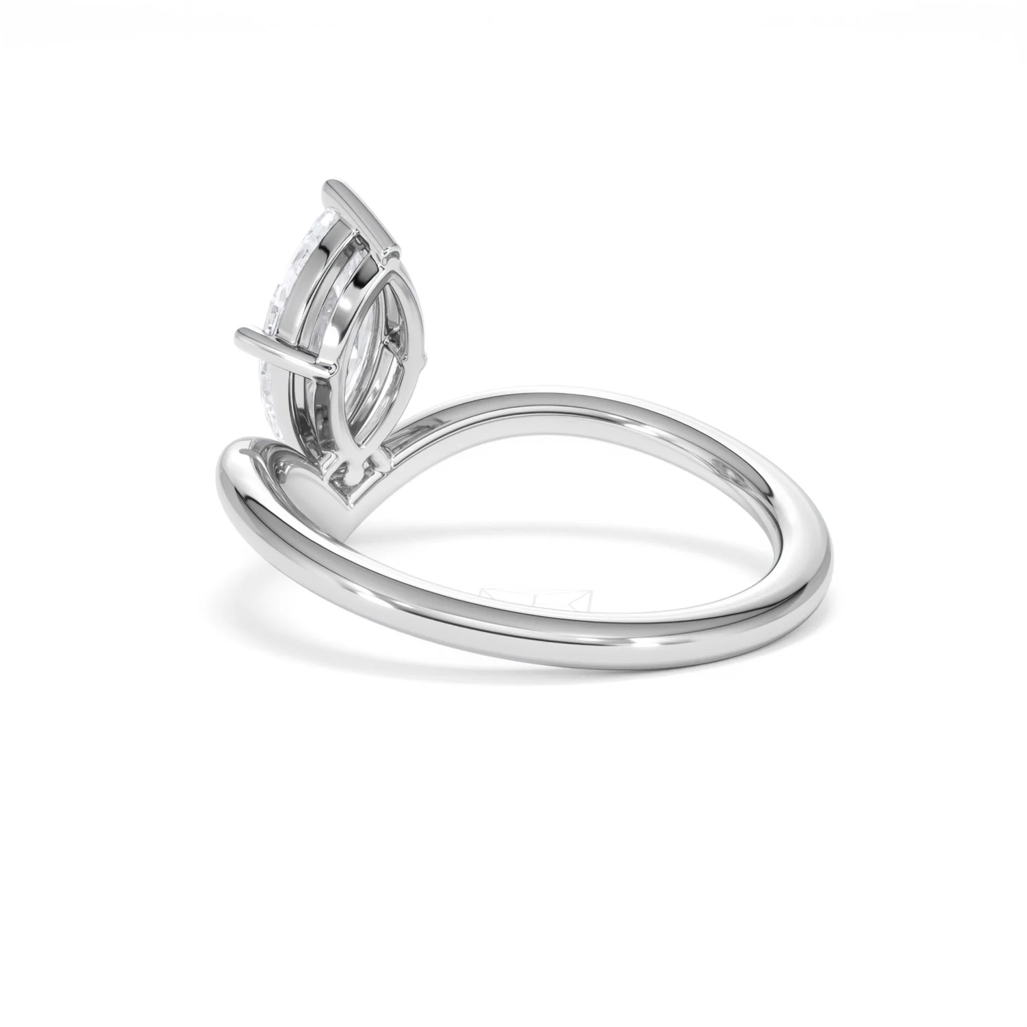 Vela 1.00ct Marquise Cut Lab Diamond Solitaire Engagement Ring in Platinum - Image 56