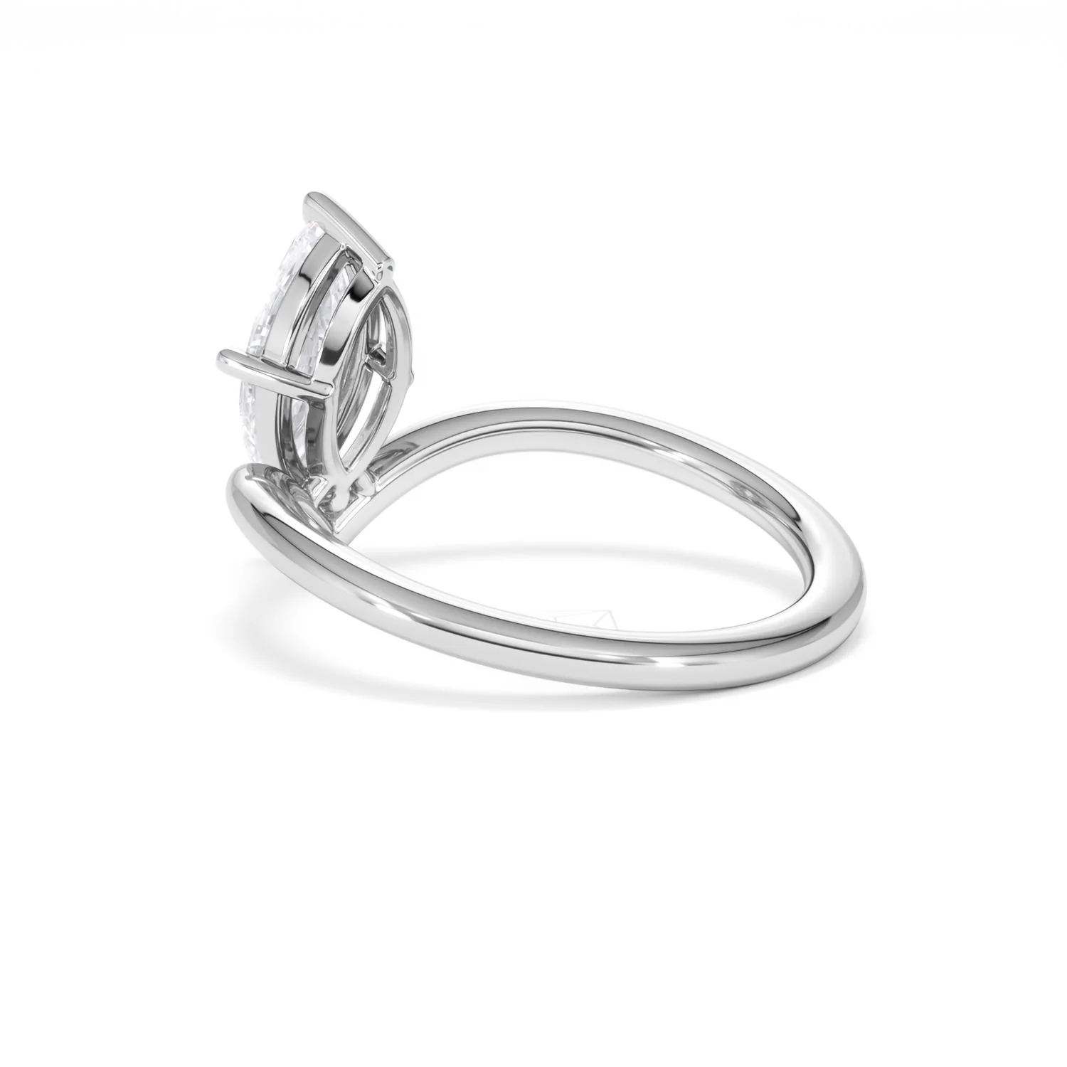 Vela 1.00ct Marquise Cut Lab Diamond Solitaire Engagement Ring in Platinum - Image 58