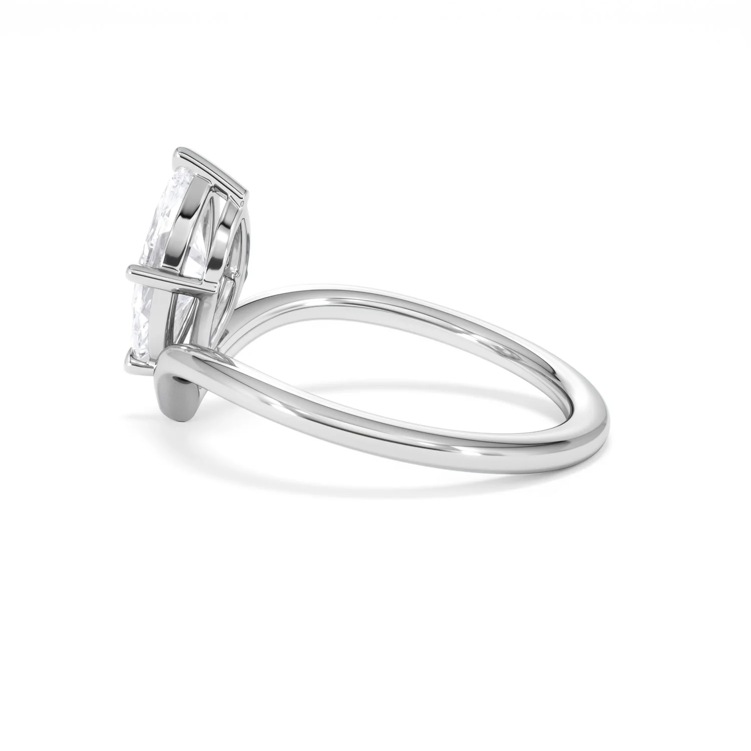 Vela 1.00ct Marquise Cut Lab Diamond Solitaire Engagement Ring in Platinum - Image 63
