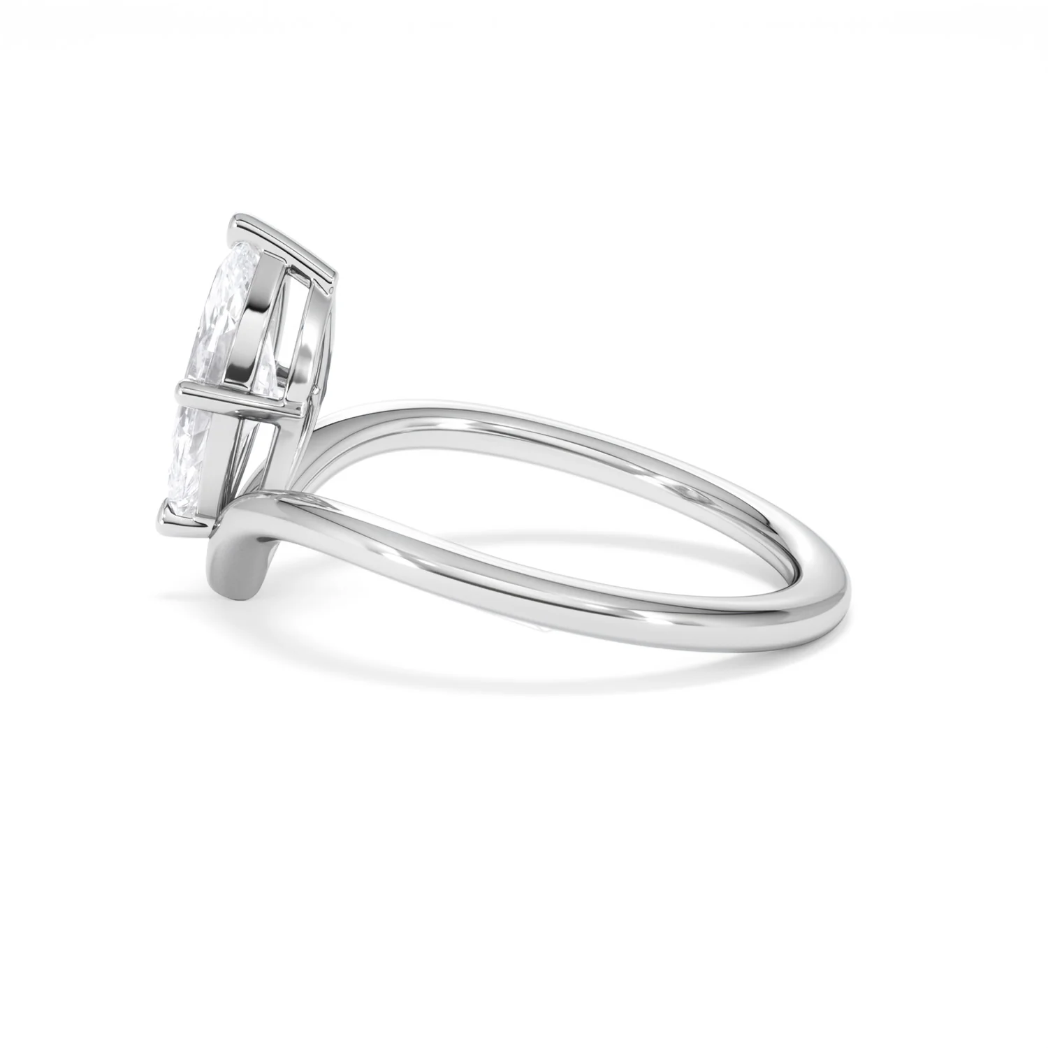 Vela 1.00ct Marquise Cut Lab Diamond Solitaire Engagement Ring in Platinum - Image 65