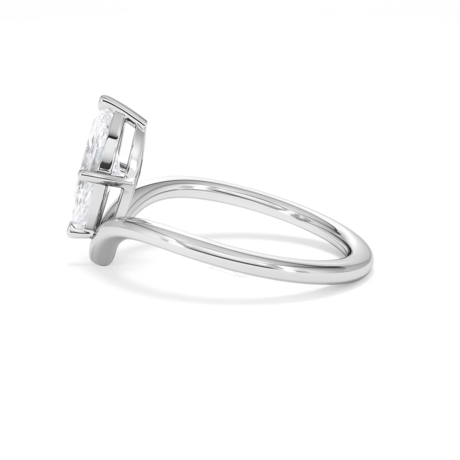 Vela 1.00ct Marquise Cut Lab Diamond Solitaire Engagement Ring in Platinum - Image 66