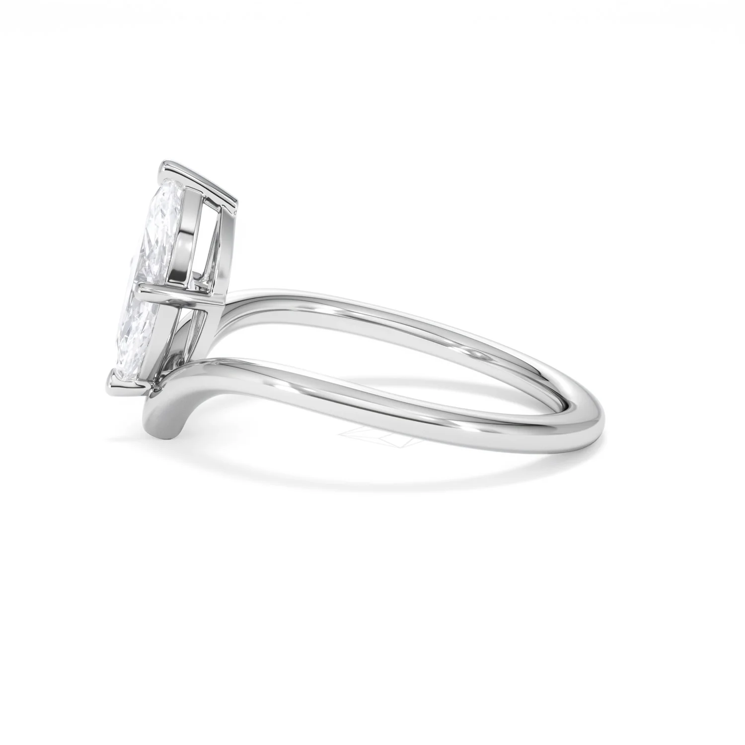 Vela 1.00ct Marquise Cut Lab Diamond Solitaire Engagement Ring in Platinum - Image 68