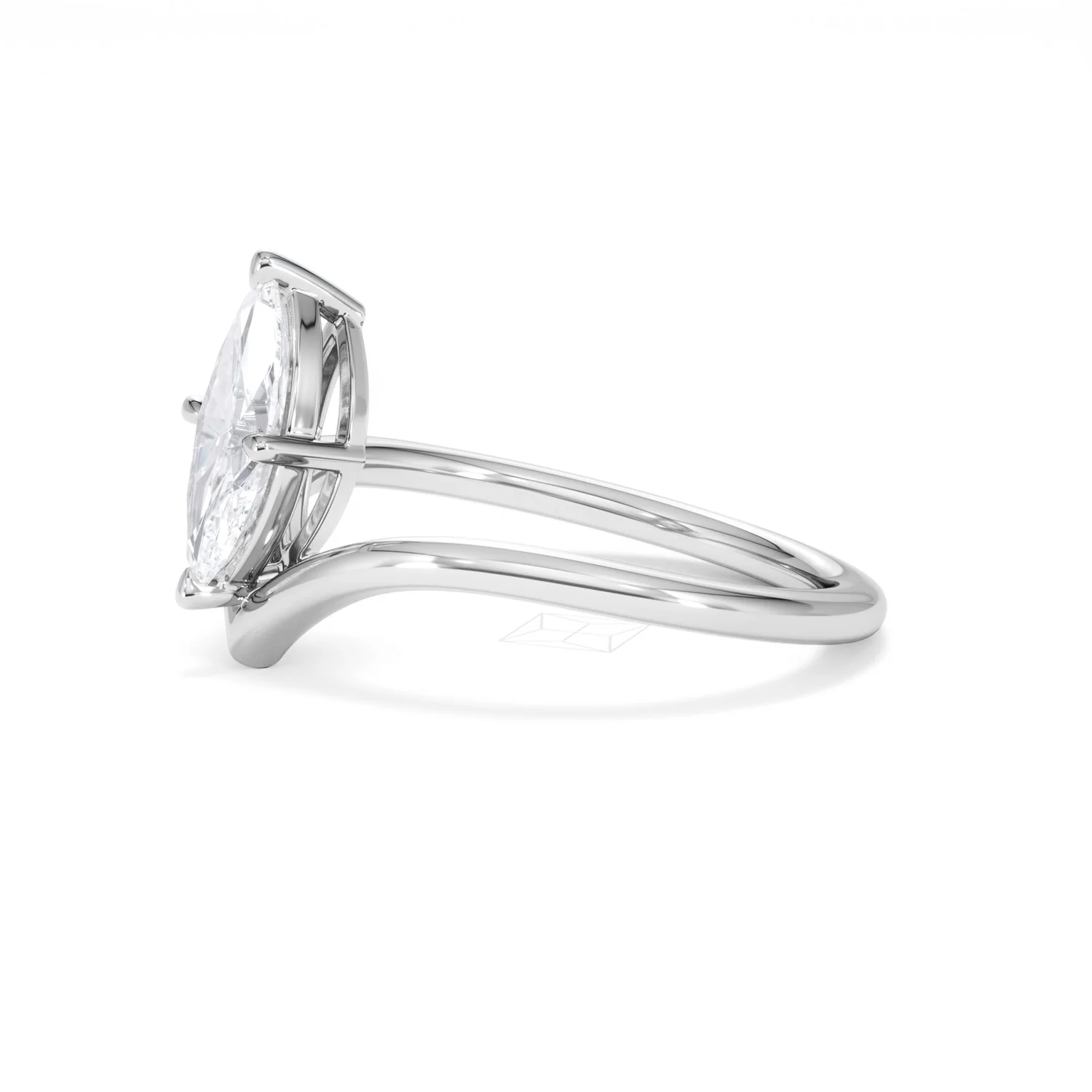 Vela 1.00ct Marquise Cut Lab Diamond Solitaire Engagement Ring in Platinum - Image 72