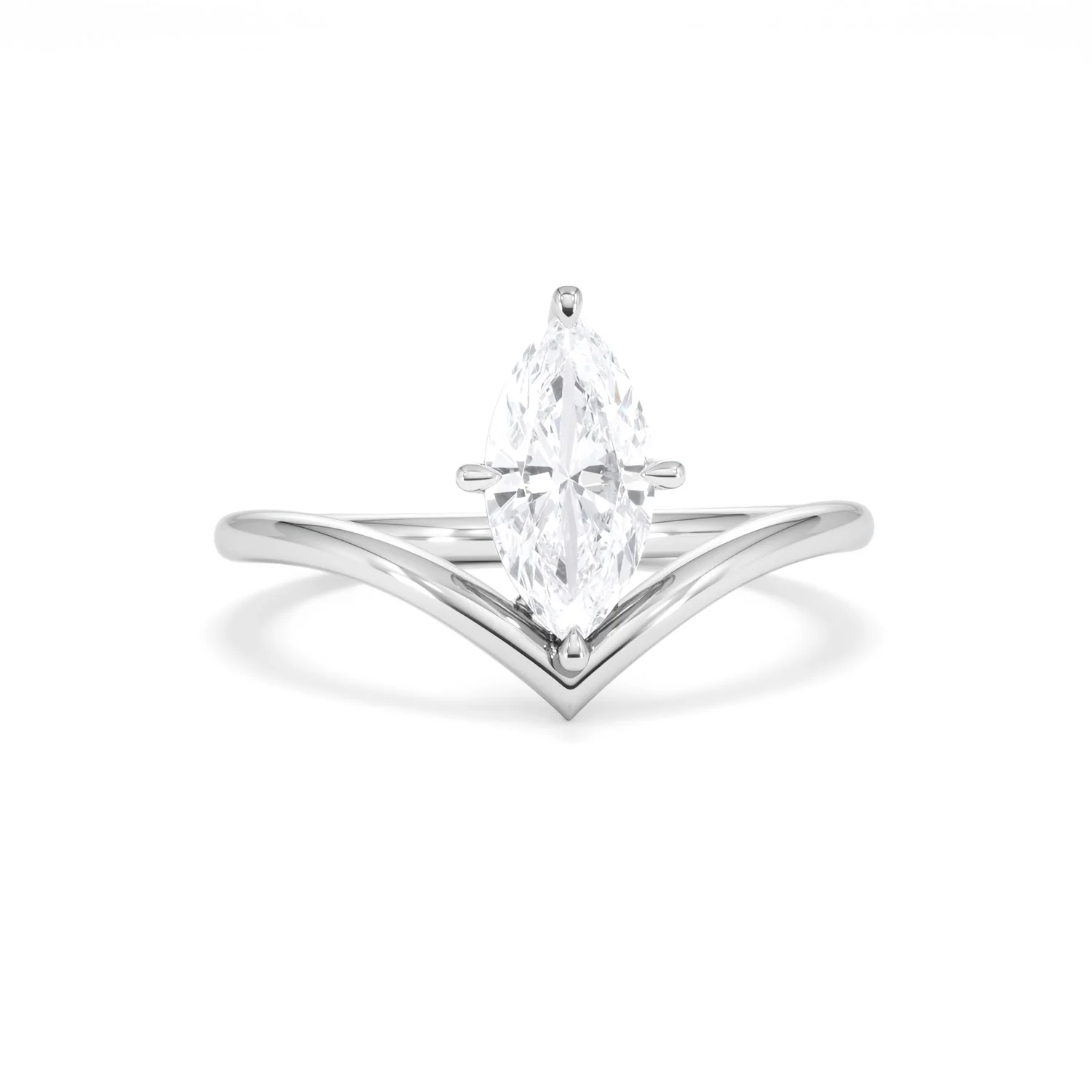 Vela 1.00ct Marquise Cut Lab Diamond Solitaire Engagement Ring in Platinum - Image 8