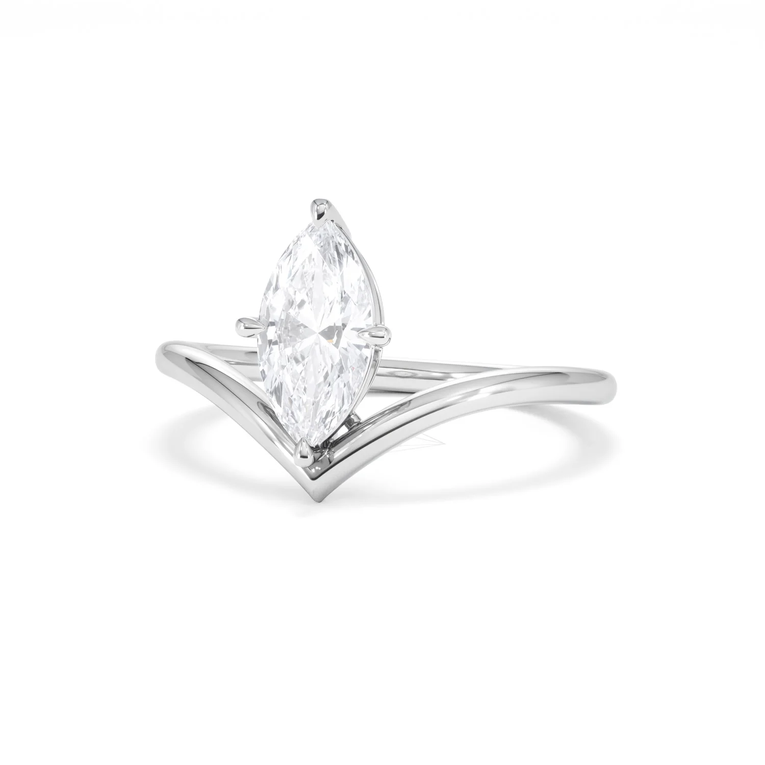 Vela 1.00ct Marquise Cut Lab Diamond Solitaire Engagement Ring in Platinum - Image 83