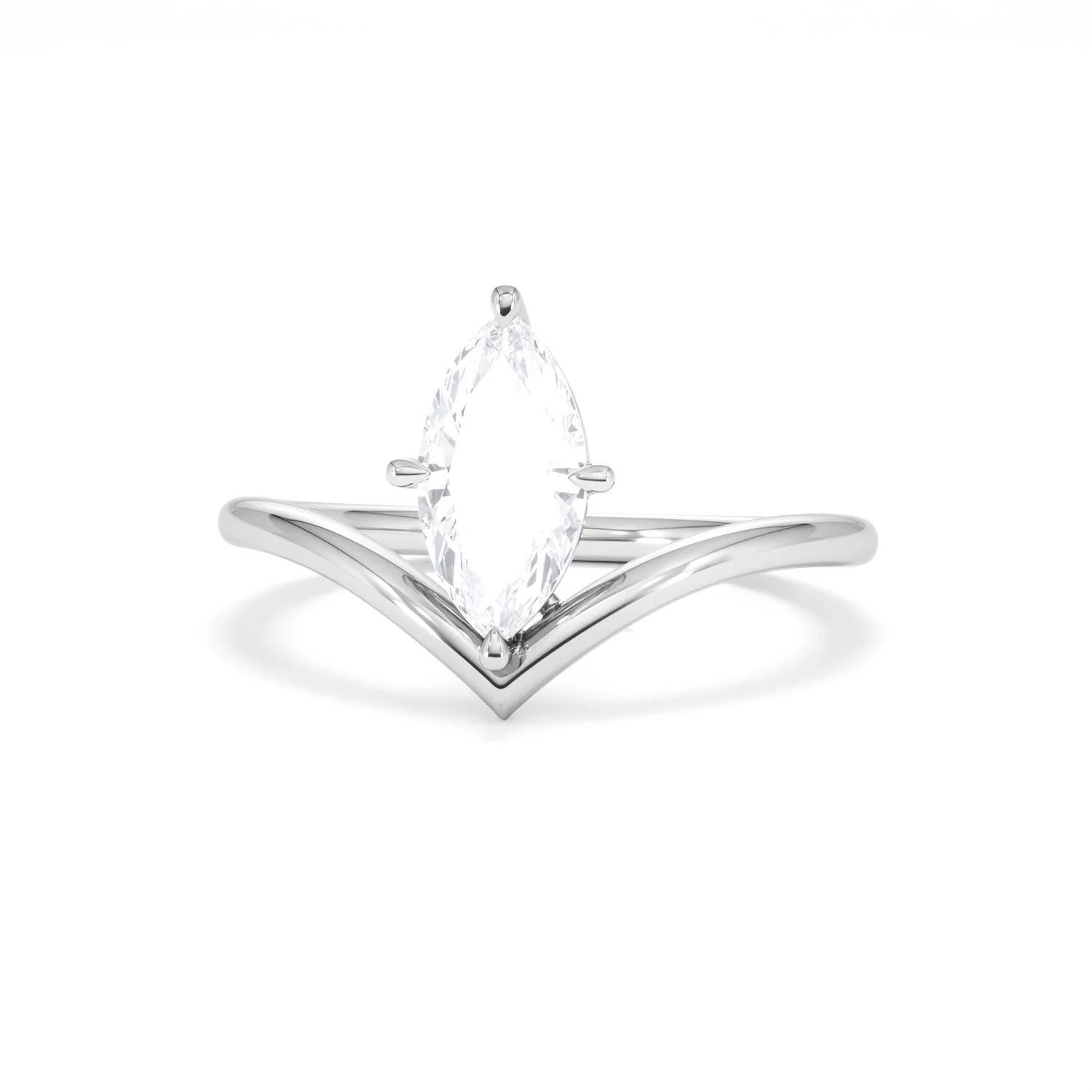 Vela 1.00ct Marquise Cut Lab Diamond Solitaire Engagement Ring in Platinum - Image 85
