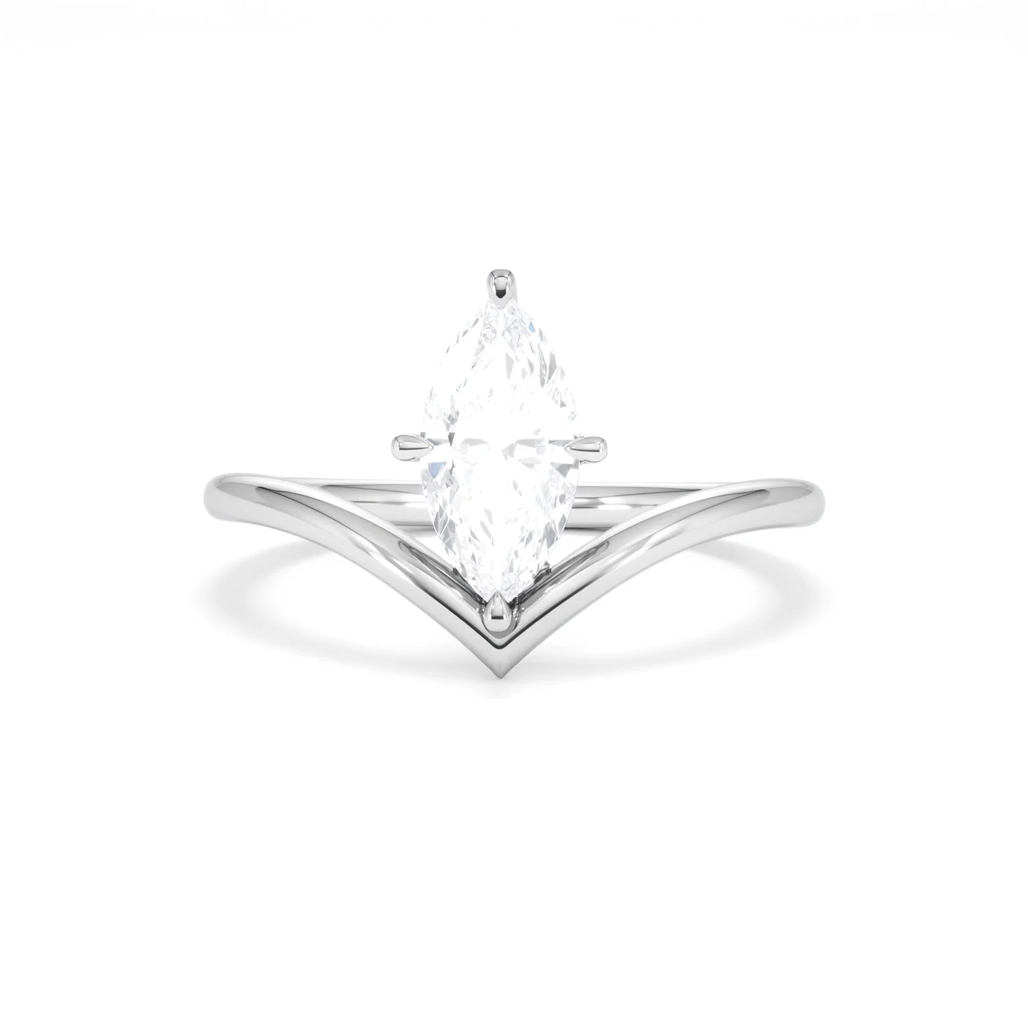 Vela 1.00ct Marquise Cut Lab Diamond Solitaire Engagement Ring in Platinum - Image 86
