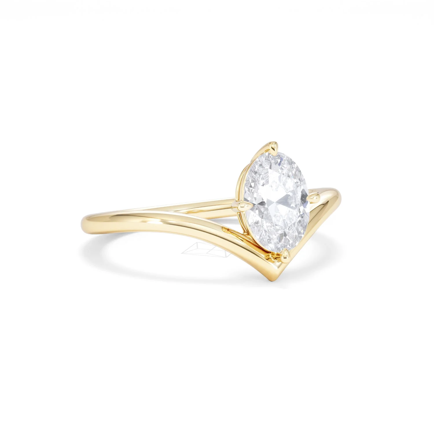 Vela 1.00ct Oval Cut Lab Diamond Solitaire Engagement Ring in 18K Yellow Gold - Image 14
