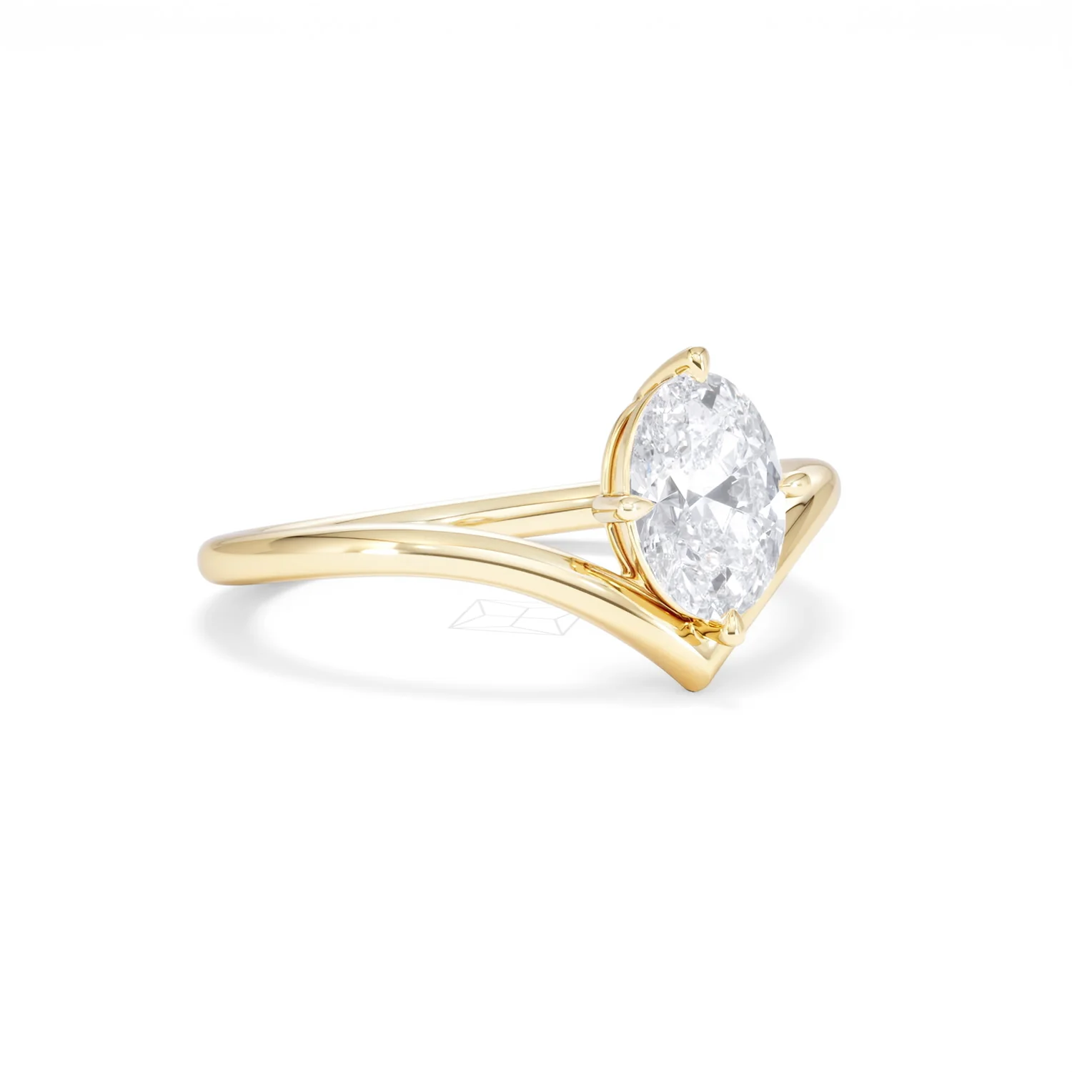 Vela 1.00ct Oval Cut Lab Diamond Solitaire Engagement Ring in 18K Yellow Gold - Image 15
