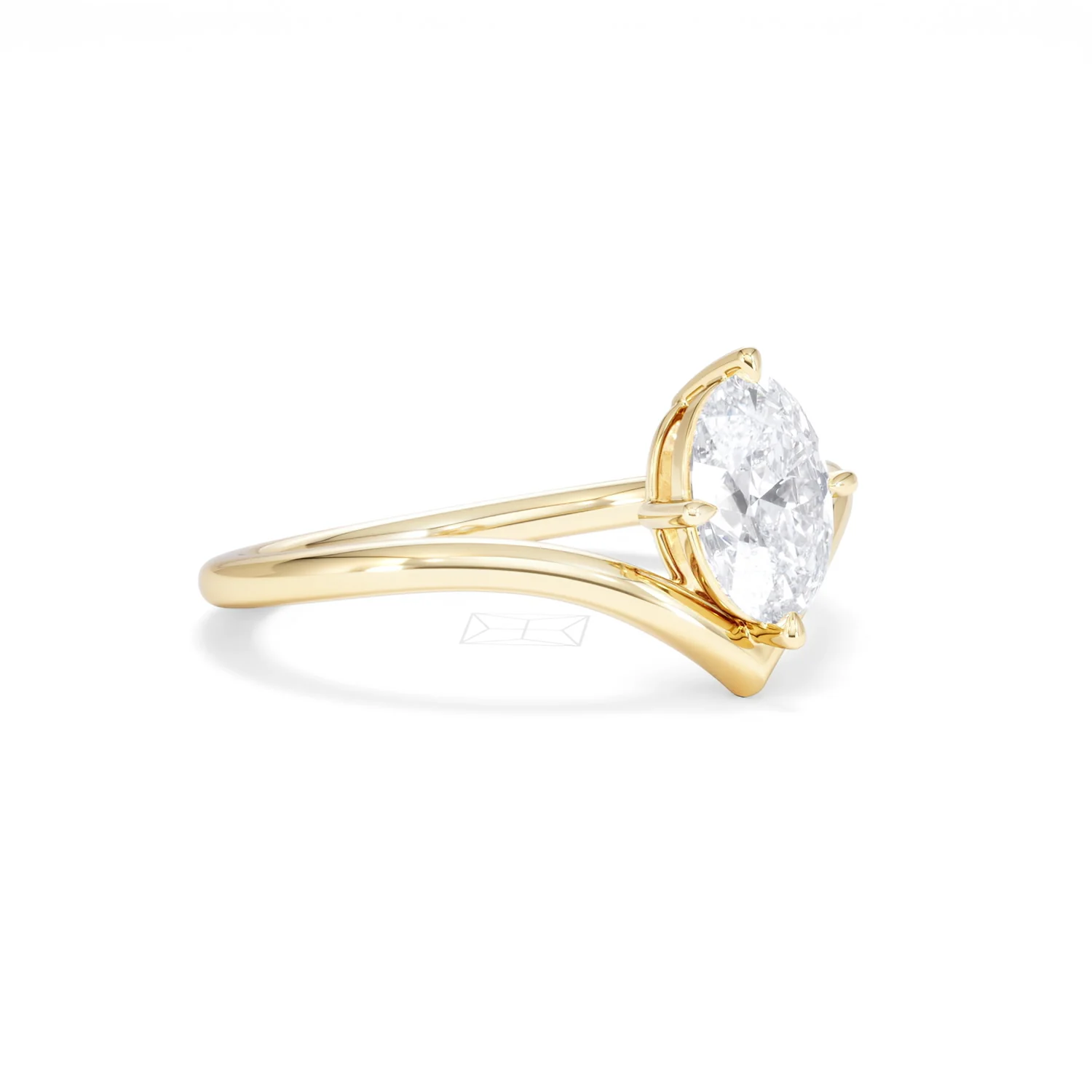 Vela 1.00ct Oval Cut Lab Diamond Solitaire Engagement Ring in 18K Yellow Gold - Image 17