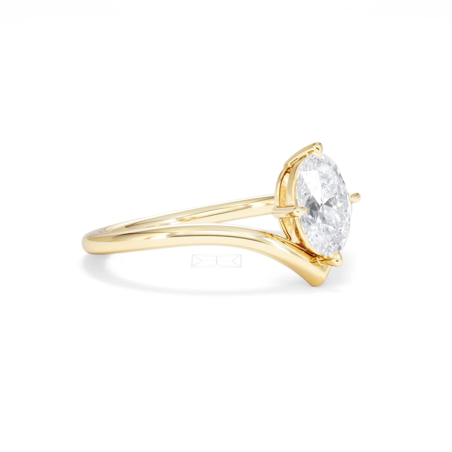 Vela 1.00ct Oval Cut Lab Diamond Solitaire Engagement Ring in 18K Yellow Gold - Image 18