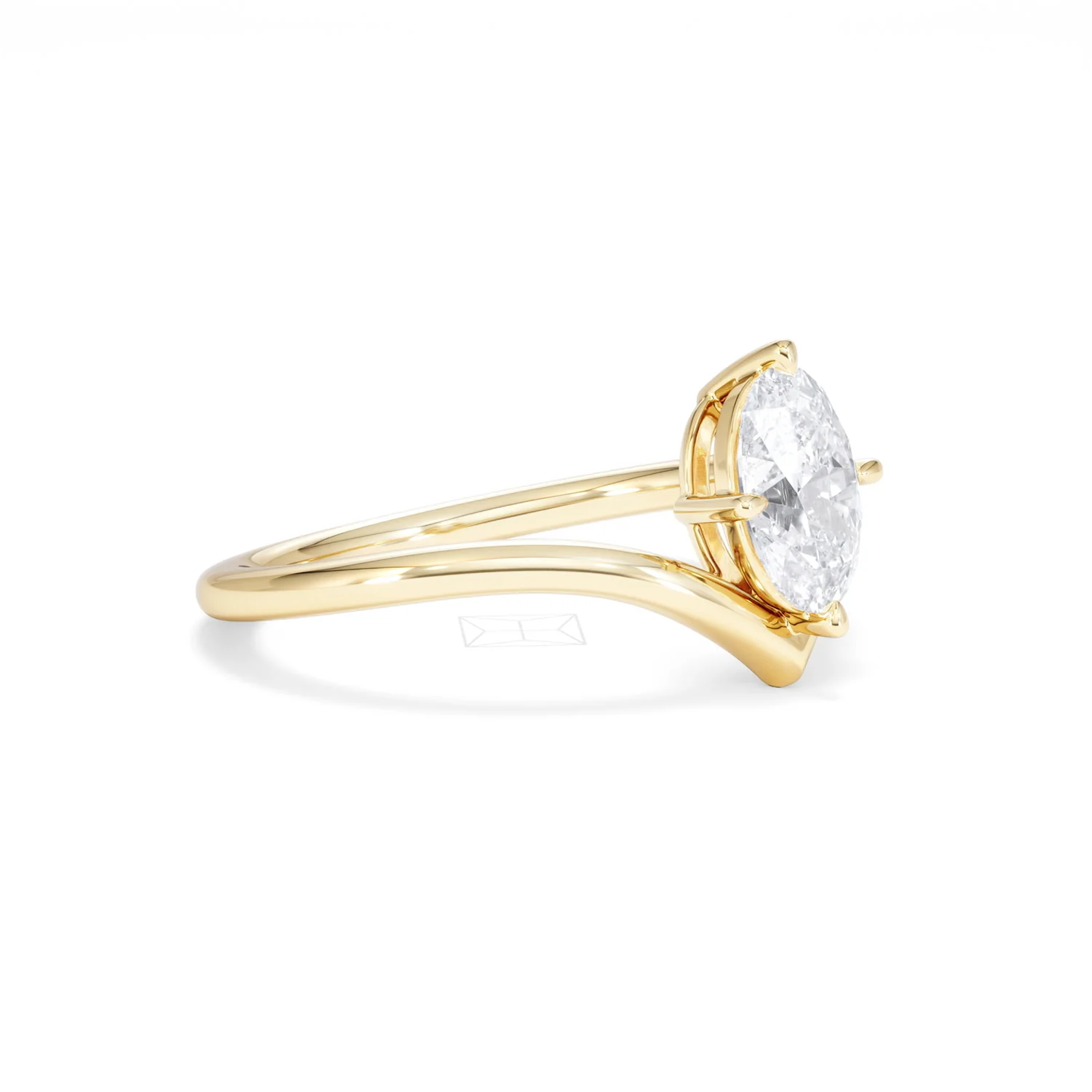 Vela 1.00ct Oval Cut Lab Diamond Solitaire Engagement Ring in 18K Yellow Gold - Image 19