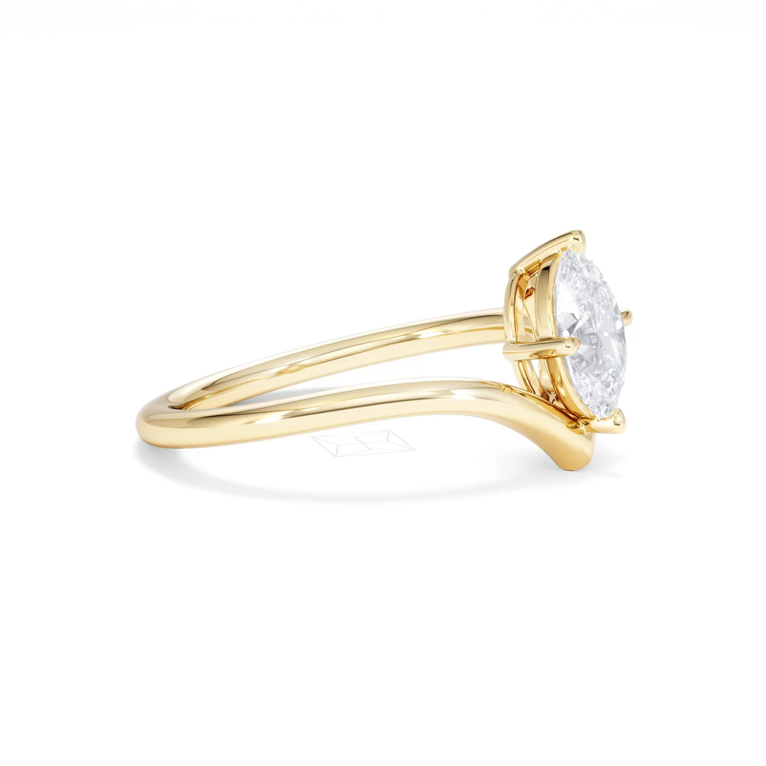 Vela 1.00ct Oval Cut Lab Diamond Solitaire Engagement Ring in 18K Yellow Gold - Image 22