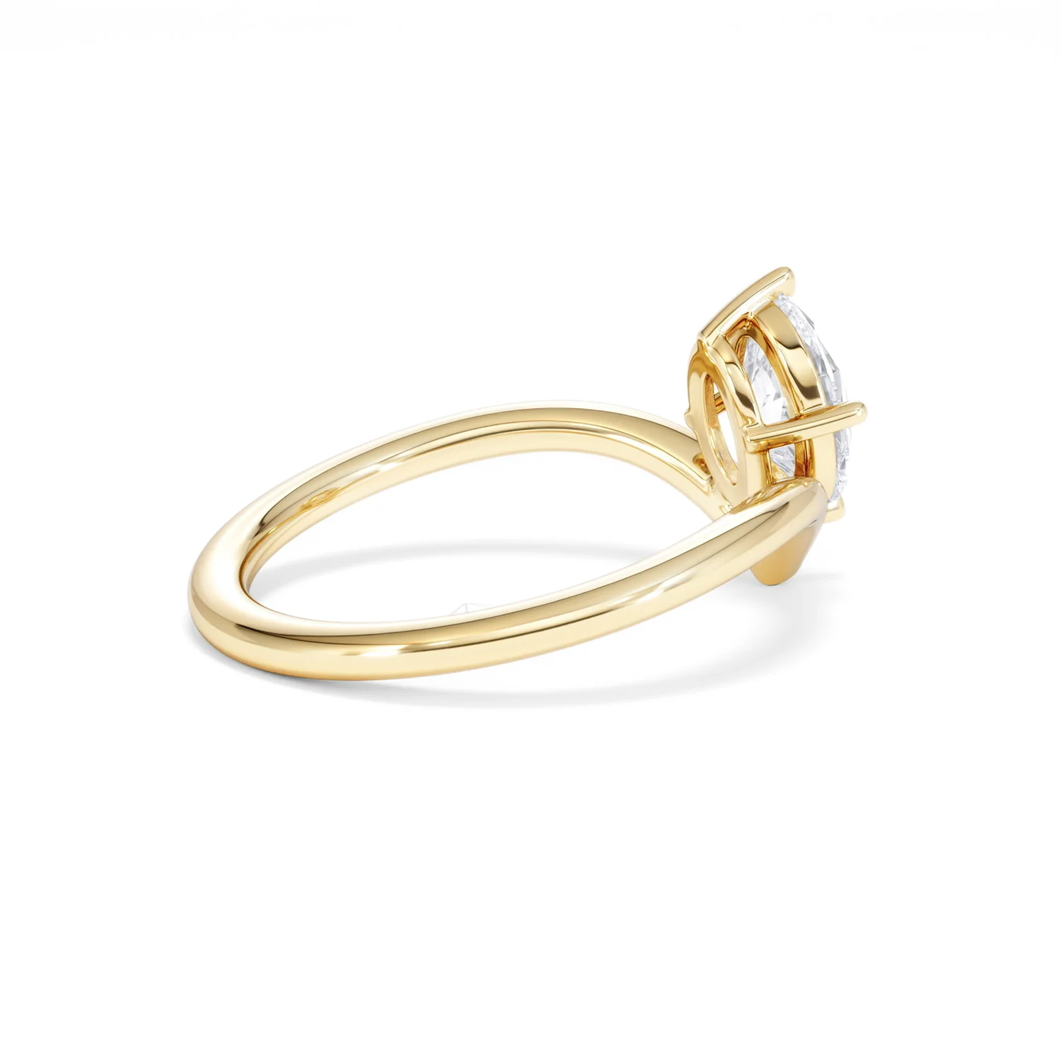 Vela 1.00ct Oval Cut Lab Diamond Solitaire Engagement Ring in 18K Yellow Gold - Image 34