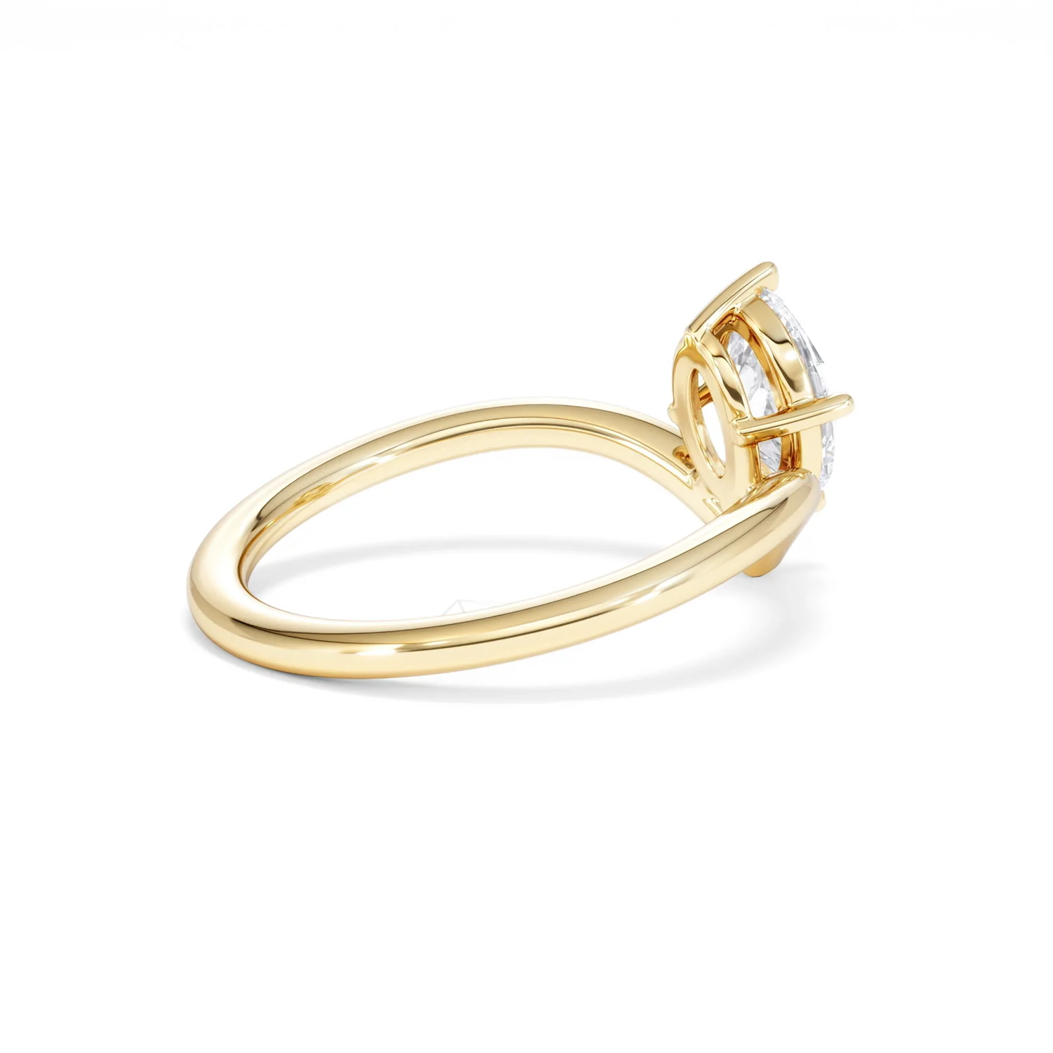 Vela 1.00ct Oval Cut Lab Diamond Solitaire Engagement Ring in 18K Yellow Gold - Image 35