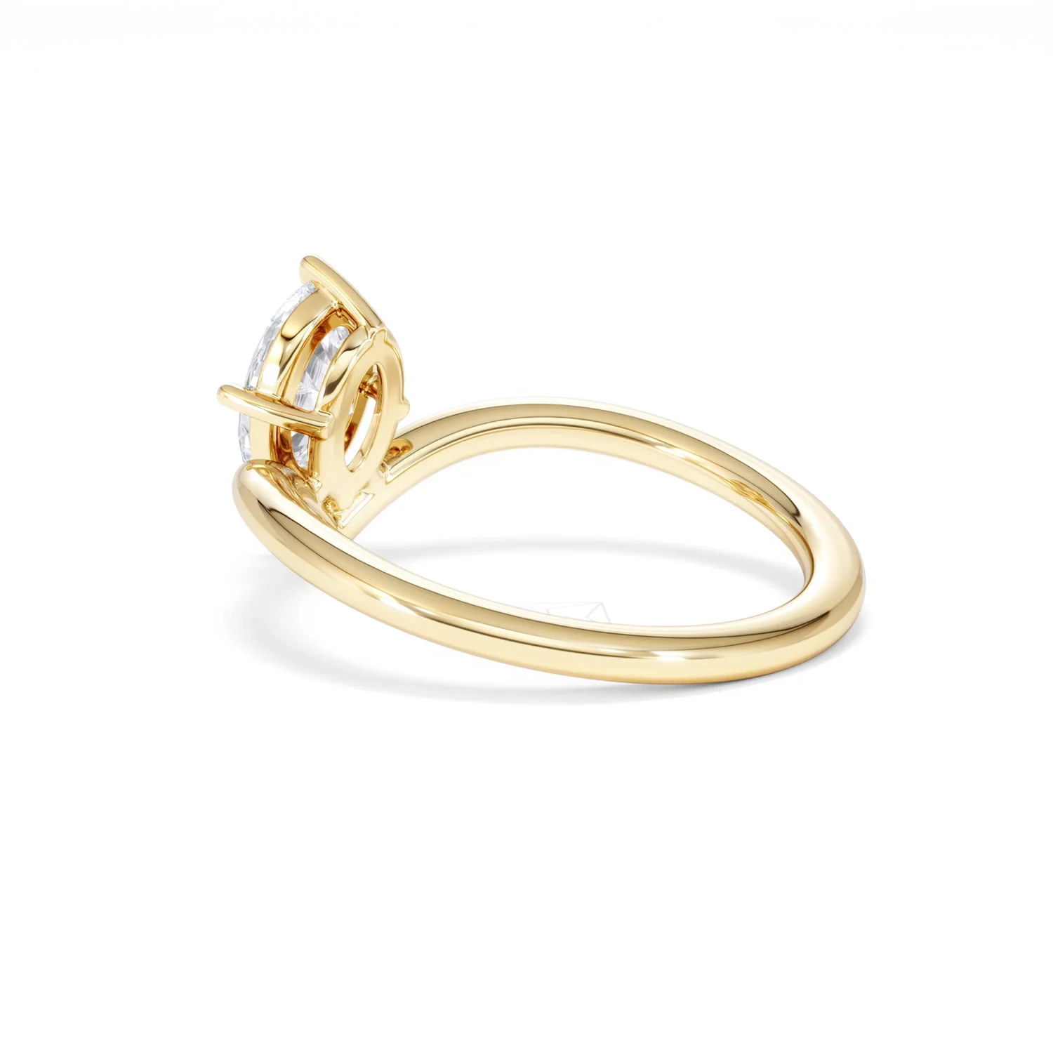Vela 1.00ct Oval Cut Lab Diamond Solitaire Engagement Ring in 18K Yellow Gold - Image 59
