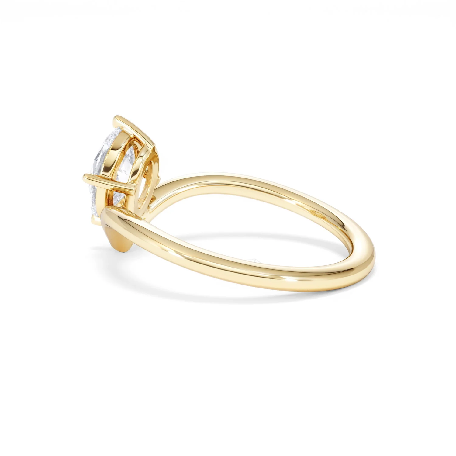 Vela 1.00ct Oval Cut Lab Diamond Solitaire Engagement Ring in 18K Yellow Gold - Image 62