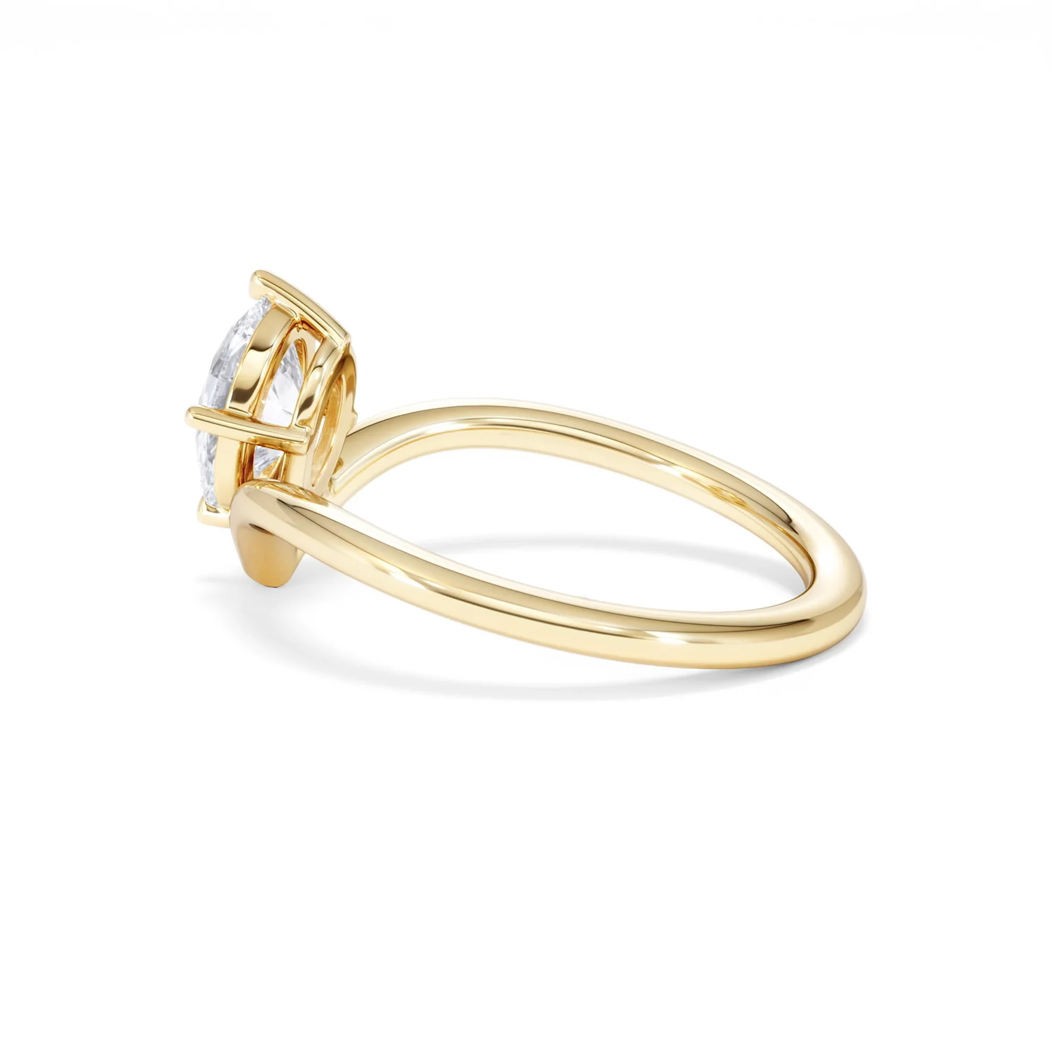Vela 1.00ct Oval Cut Lab Diamond Solitaire Engagement Ring in 18K Yellow Gold - Image 63