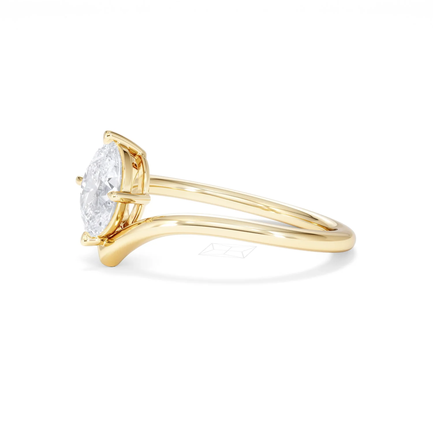 Vela 1.00ct Oval Cut Lab Diamond Solitaire Engagement Ring in 18K Yellow Gold - Image 74