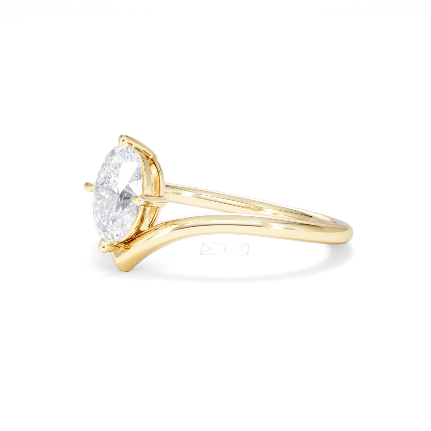 Vela 1.00ct Oval Cut Lab Diamond Solitaire Engagement Ring in 18K Yellow Gold - Image 77