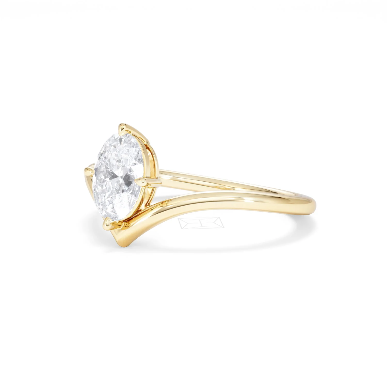 Vela 1.00ct Oval Cut Lab Diamond Solitaire Engagement Ring in 18K Yellow Gold - Image 79