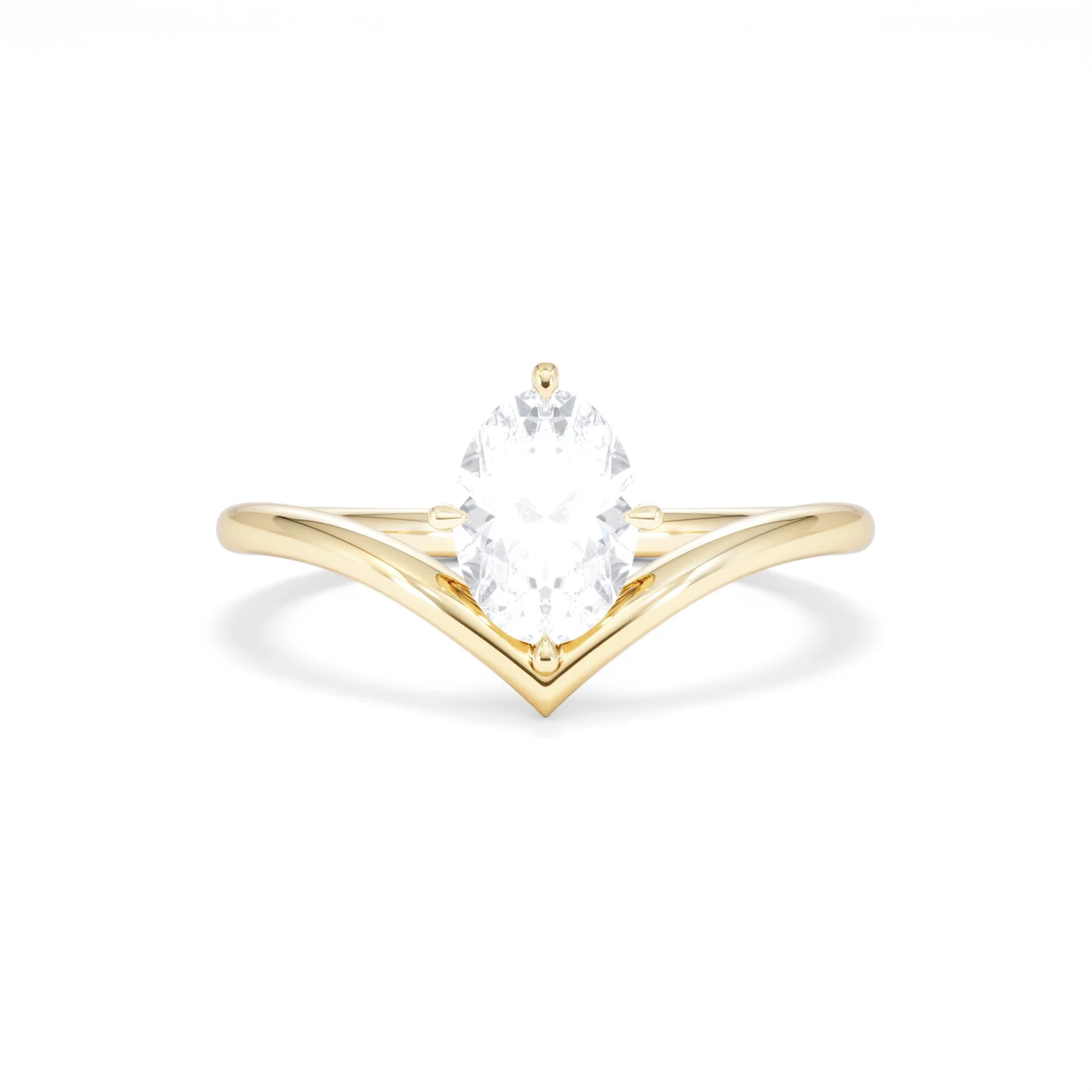 Vela 1.00ct Oval Cut Lab Diamond Solitaire Engagement Ring in 18K Yellow Gold - Image 8