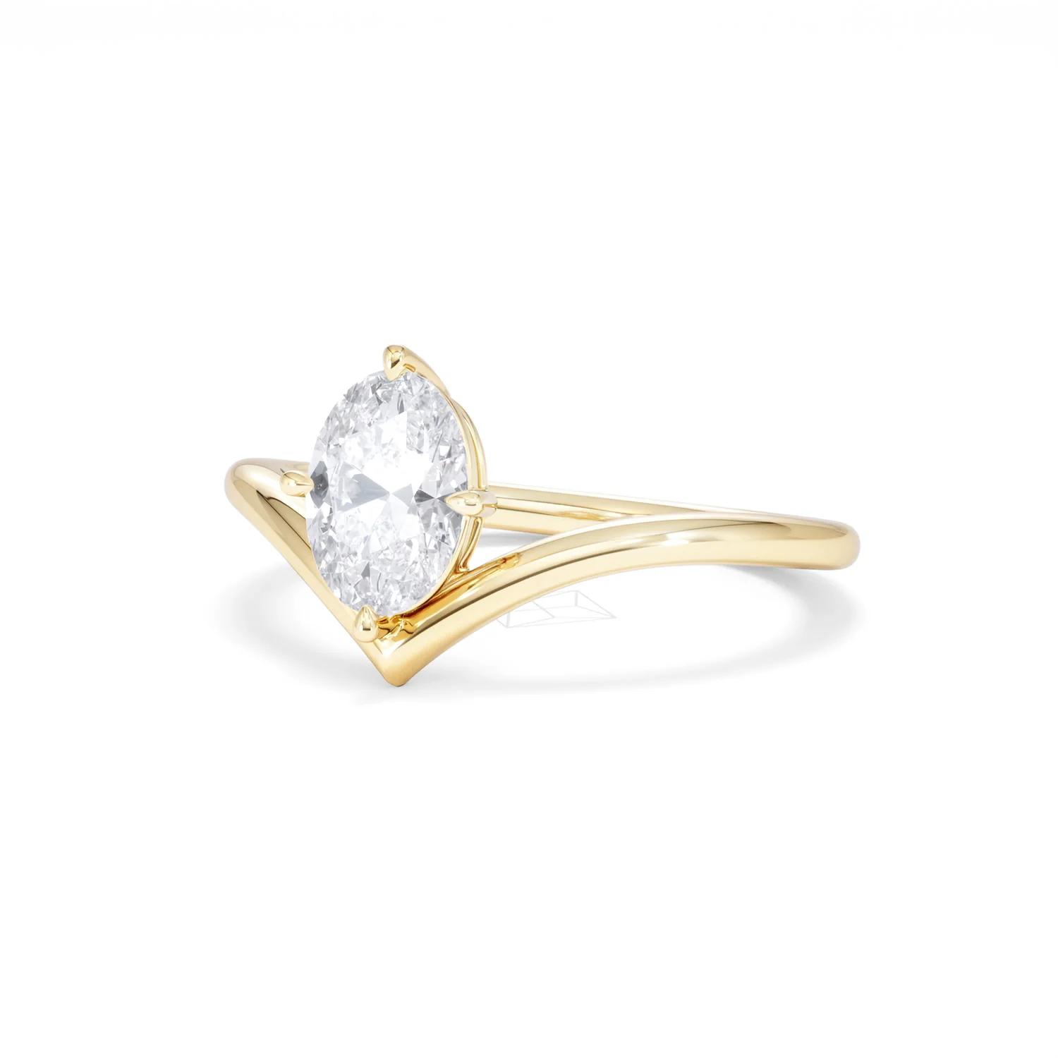 Vela 1.00ct Oval Cut Lab Diamond Solitaire Engagement Ring in 18K Yellow Gold - Image 82