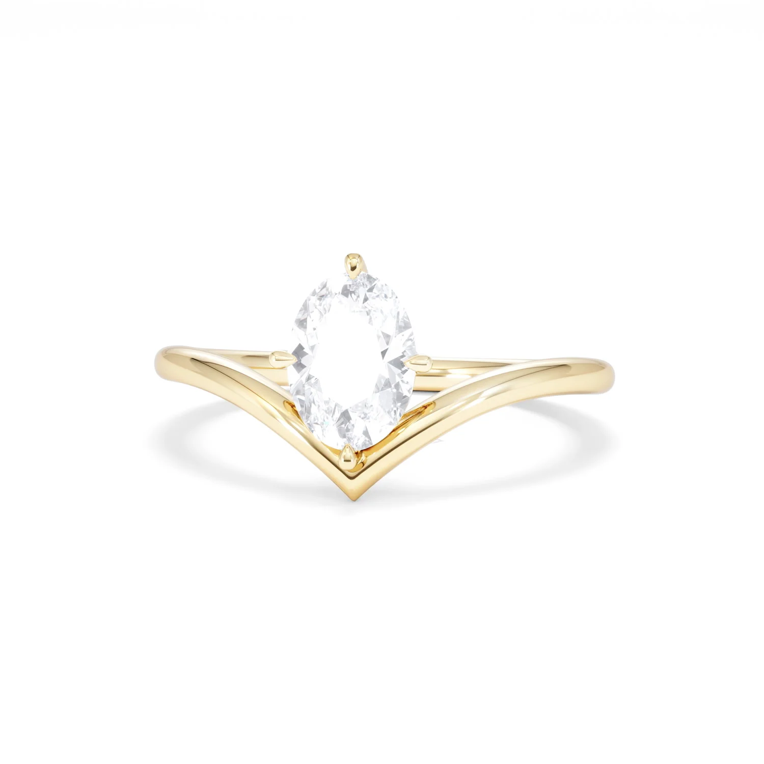 Vela 1.00ct Oval Cut Lab Diamond Solitaire Engagement Ring in 18K Yellow Gold - Image 86