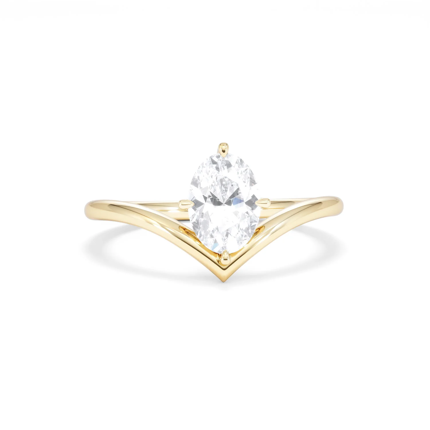 Vela 1.00ct Oval Cut Lab Diamond Solitaire Engagement Ring in 18K Yellow Gold - Image 9