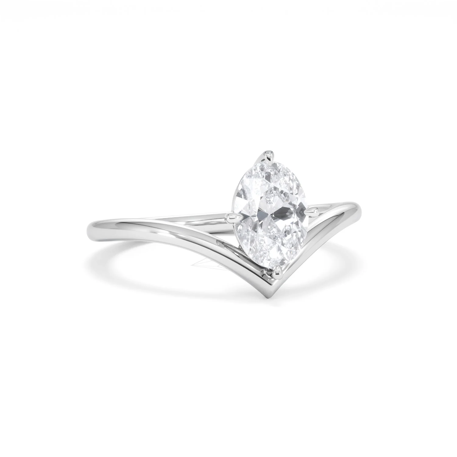 Vela 1.00ct Oval Cut Lab Diamond Solitaire Engagement Ring in Platinum - Image 11